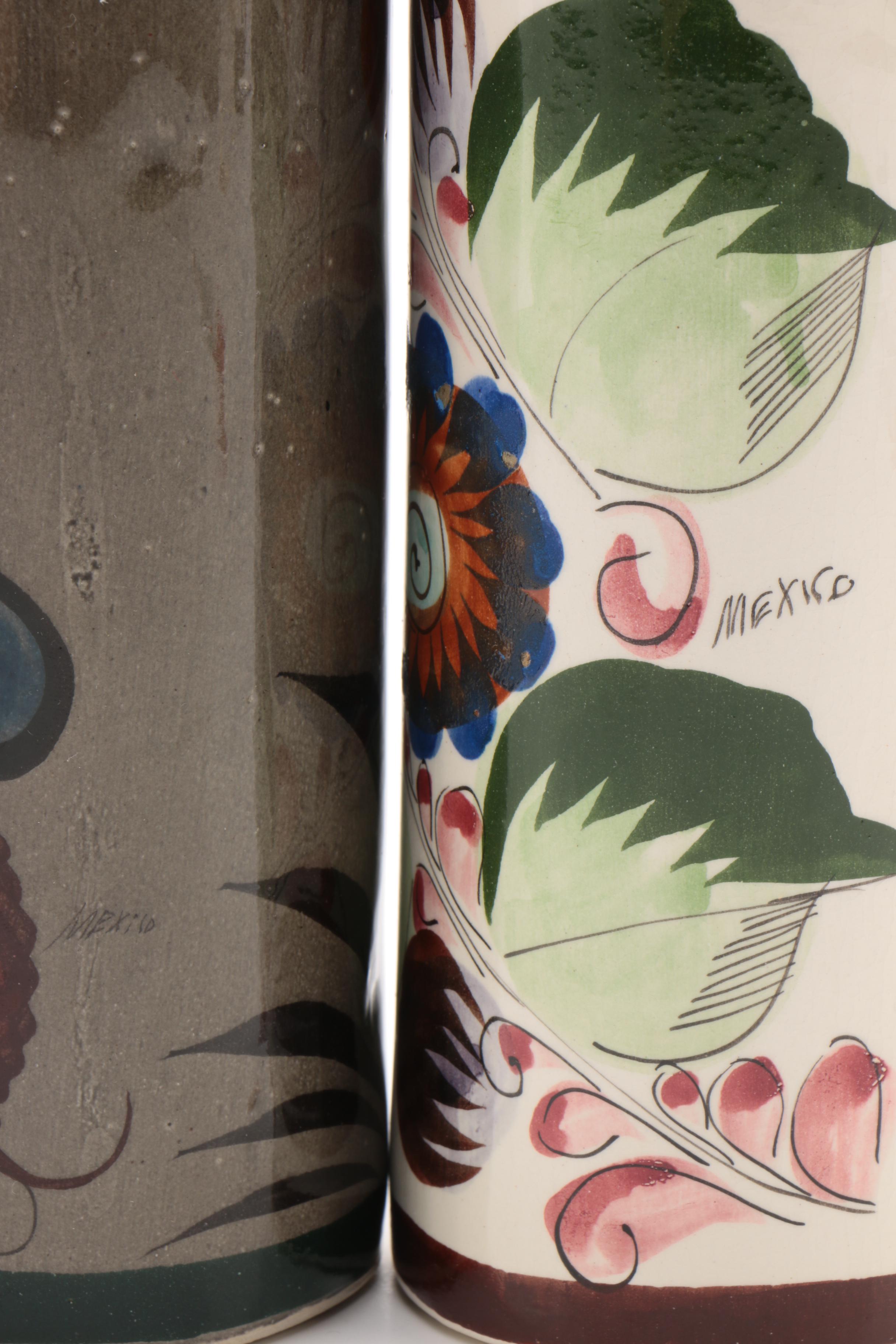 Mexican Hand-Painted Cylindrical Tumblers