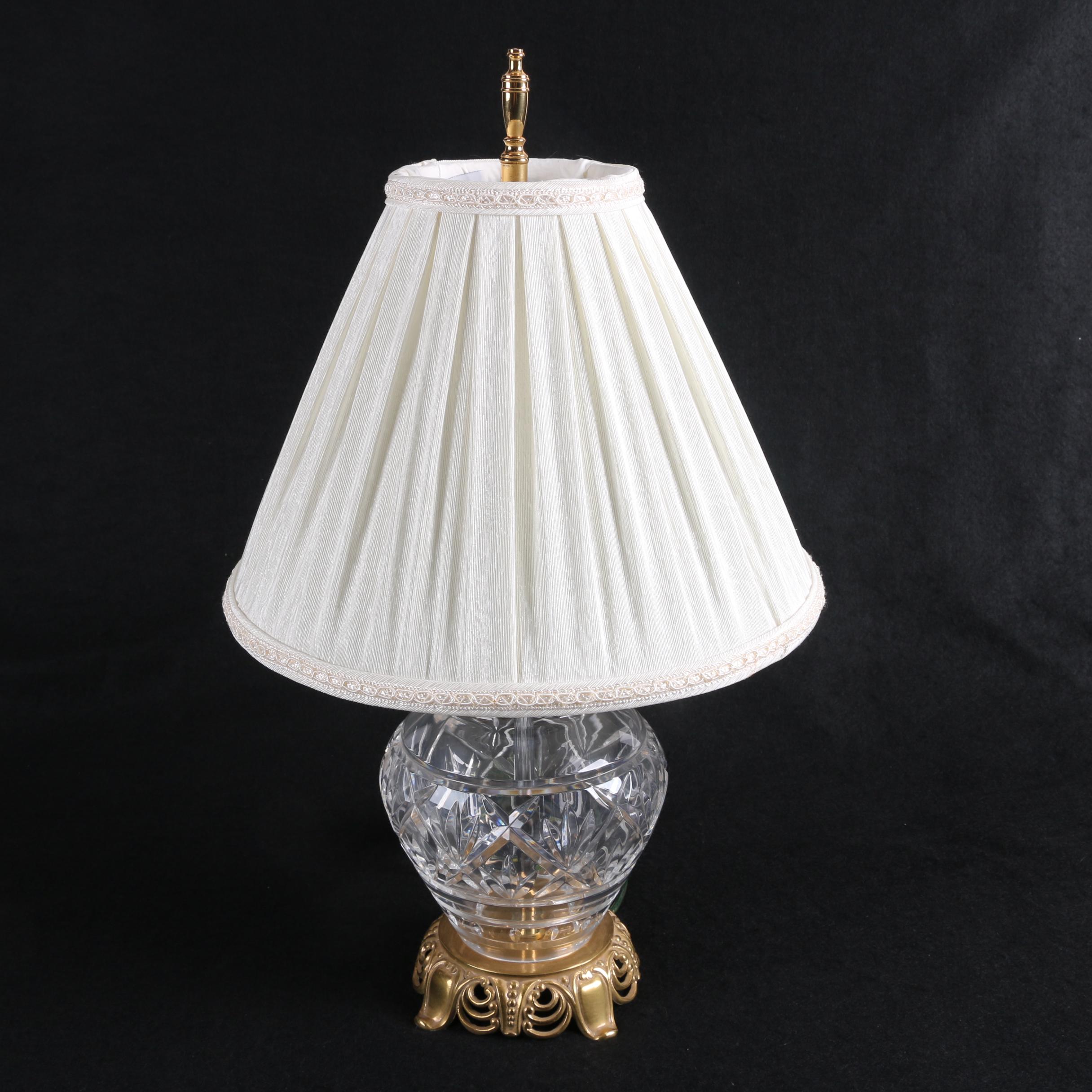 Waterford Crystal "Kent" Table Lamp and Oval Clock