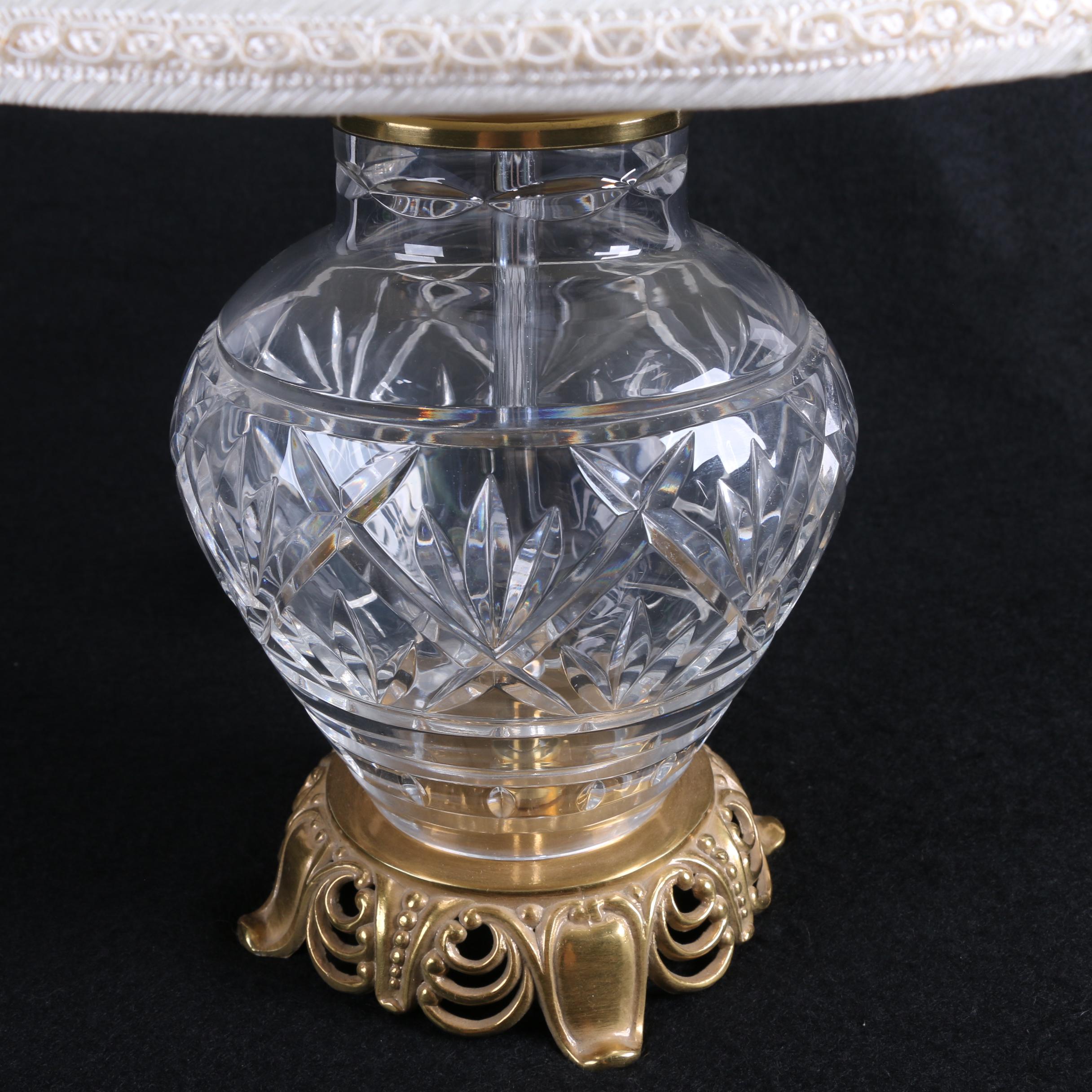 Waterford Crystal "Kent" Table Lamp and Oval Clock