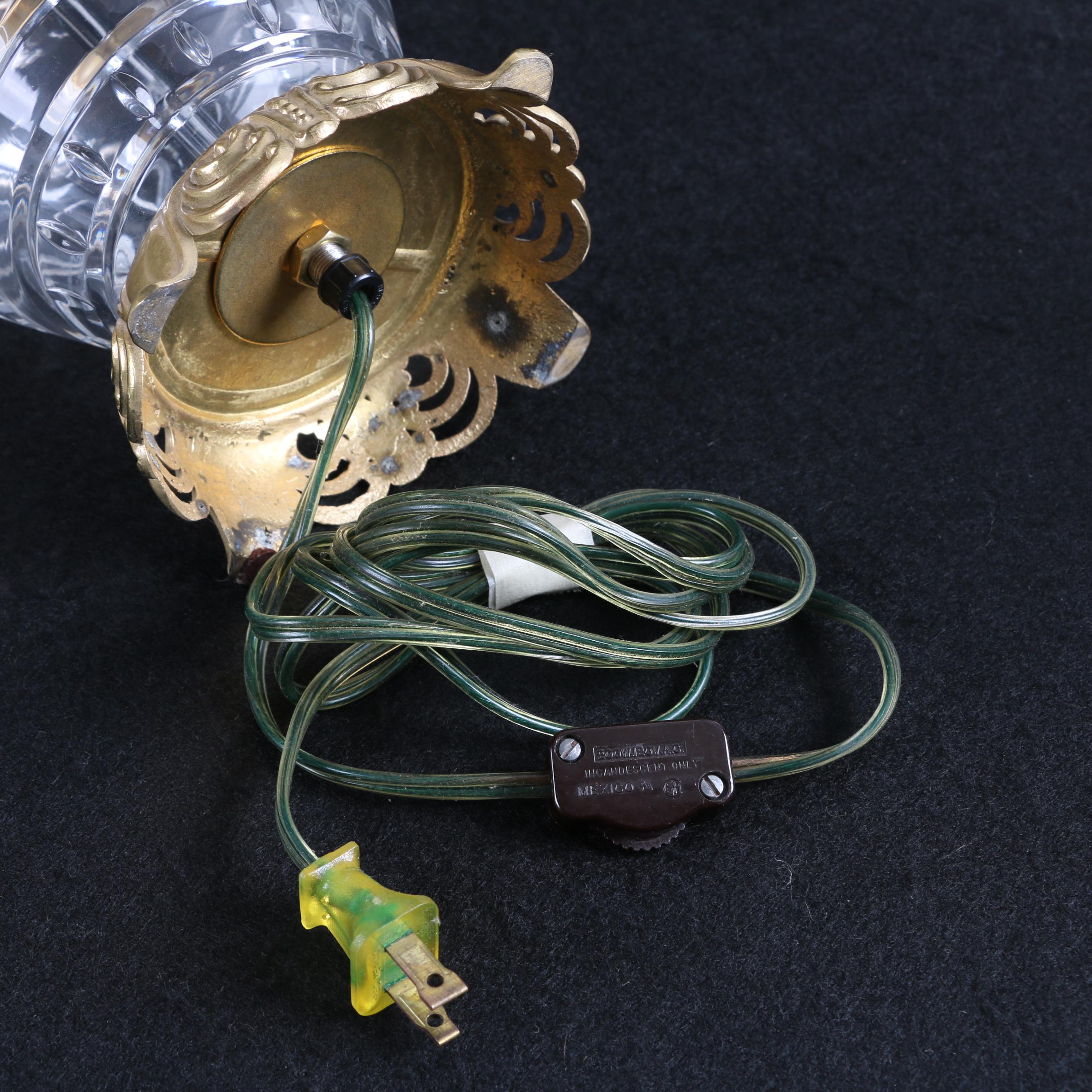 Waterford Crystal "Kent" Table Lamp and Oval Clock