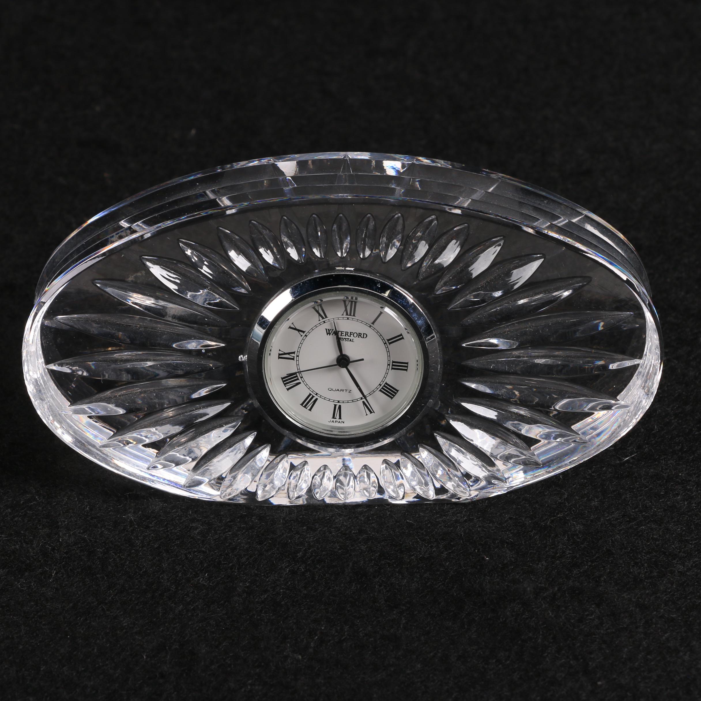 Waterford Crystal "Kent" Table Lamp and Oval Clock