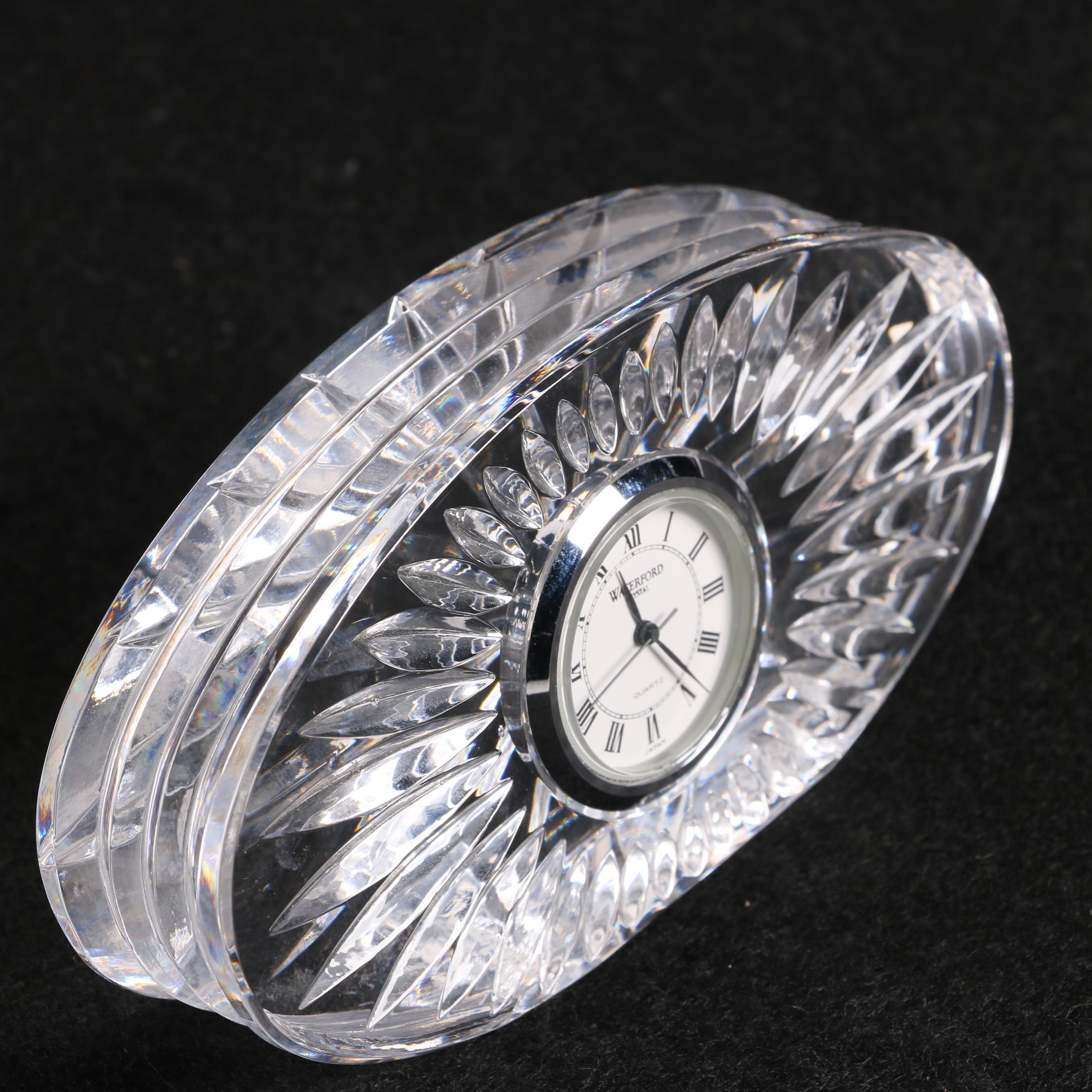 Waterford Crystal "Kent" Table Lamp and Oval Clock
