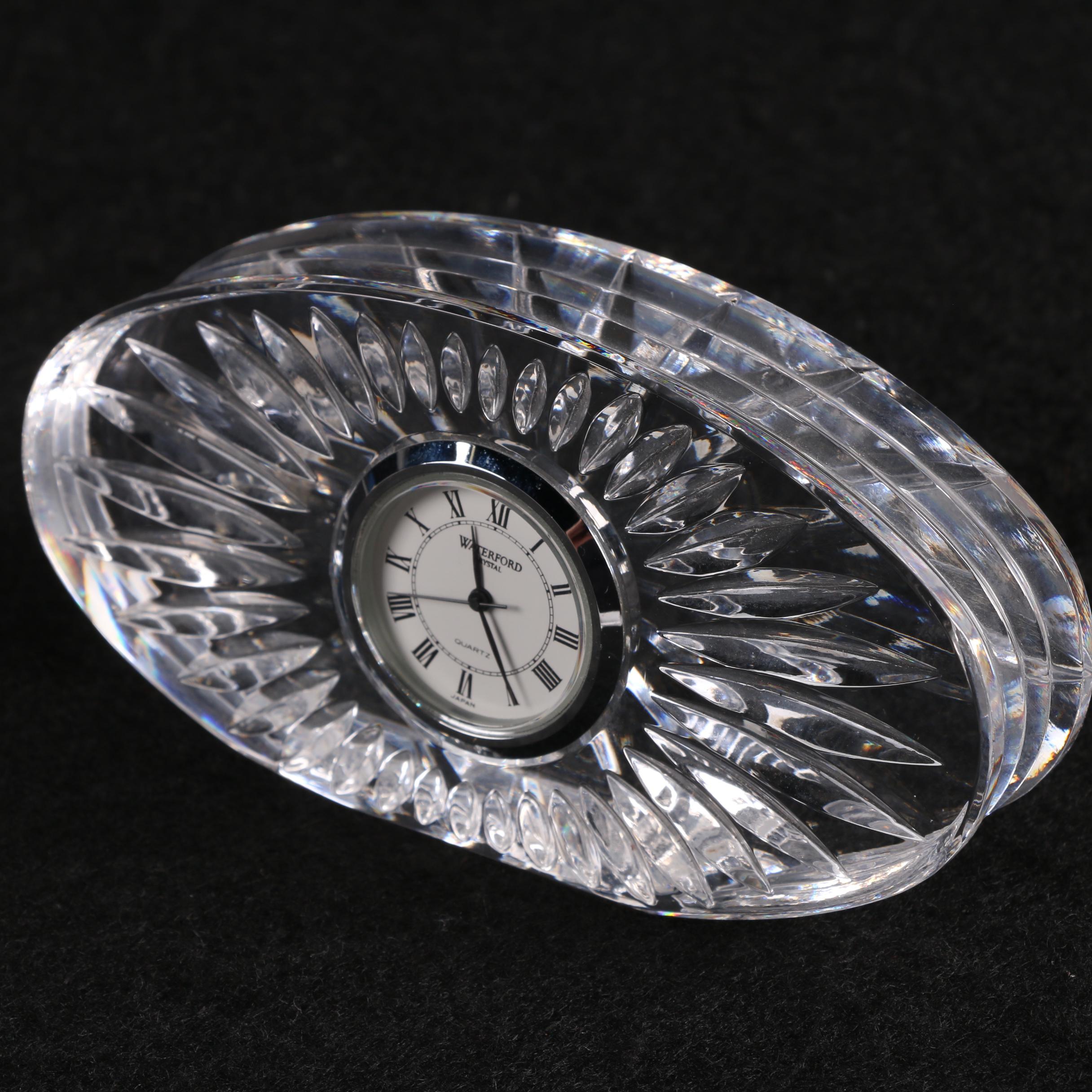 Waterford Crystal "Kent" Table Lamp and Oval Clock