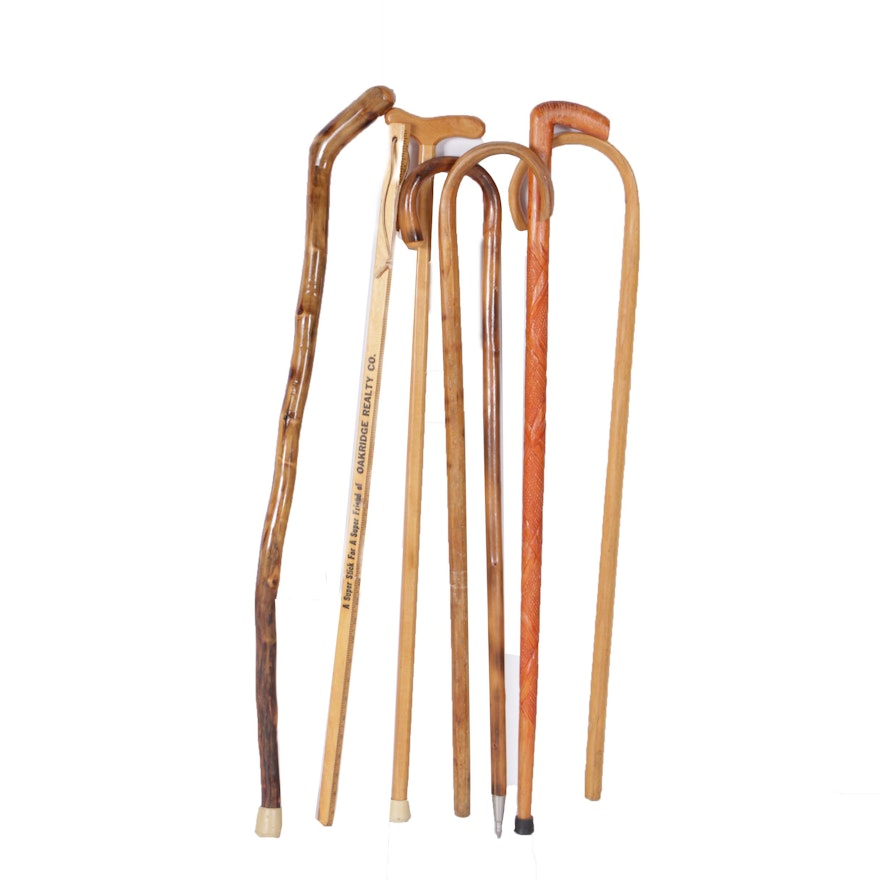 Wooden Walking Sticks and Yardstick