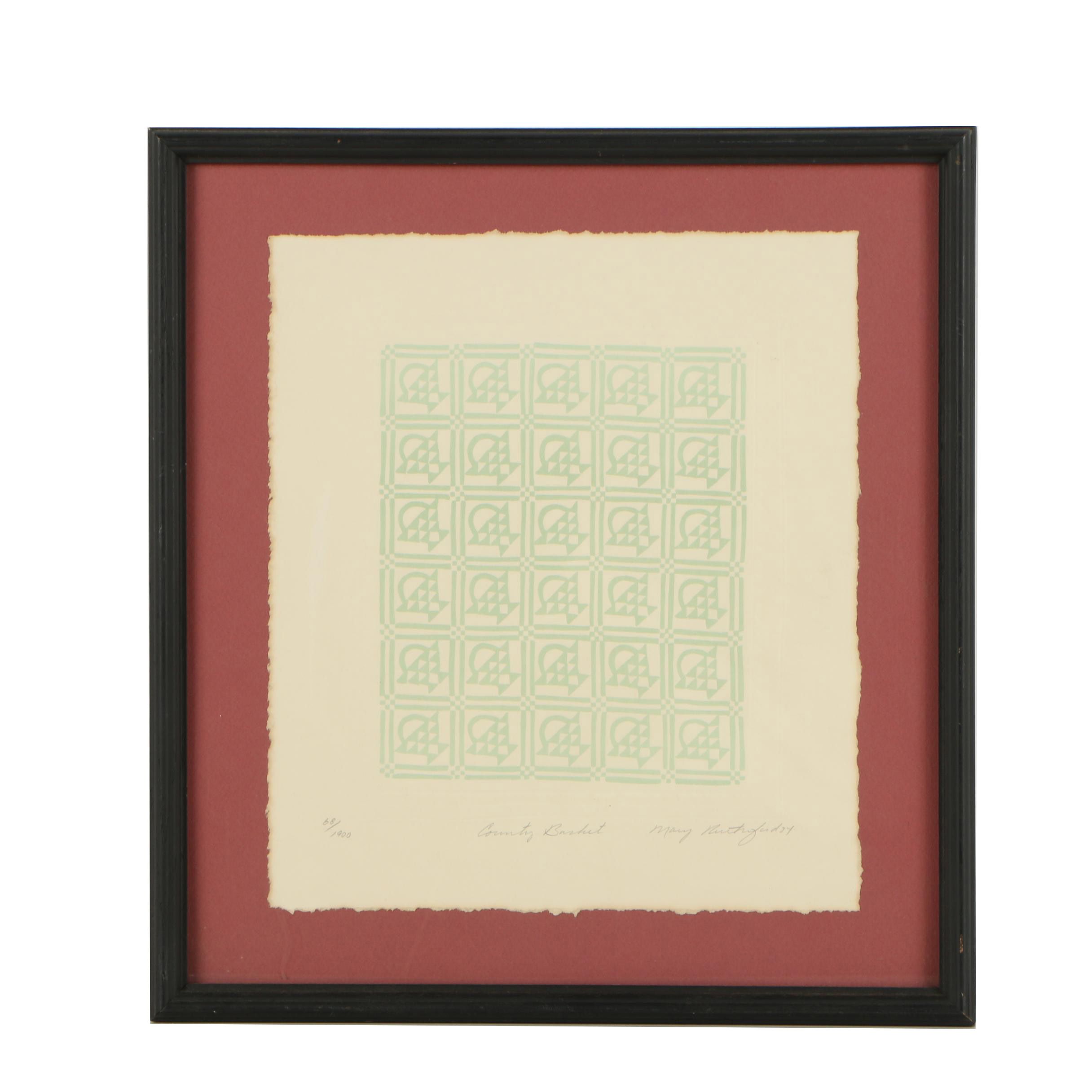 Mary Rutherford Limited Edition Relief Print "Country Basket"
