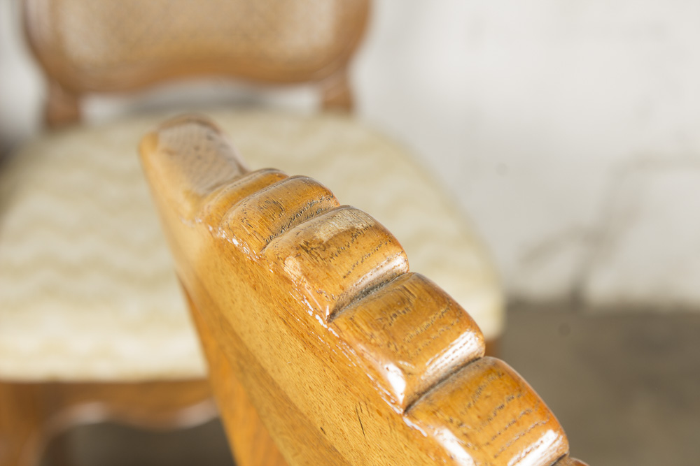 French Provincial Style Cane Back Dining Chairs by Hickory Manufacturing Company