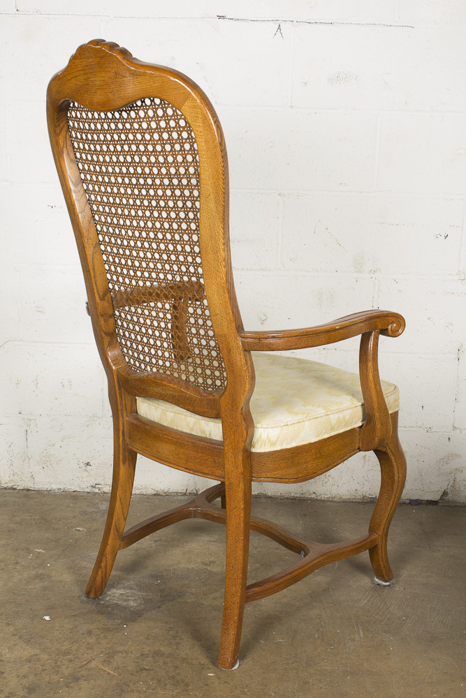 French Provincial Style Cane Back Dining Chairs by Hickory Manufacturing Company
