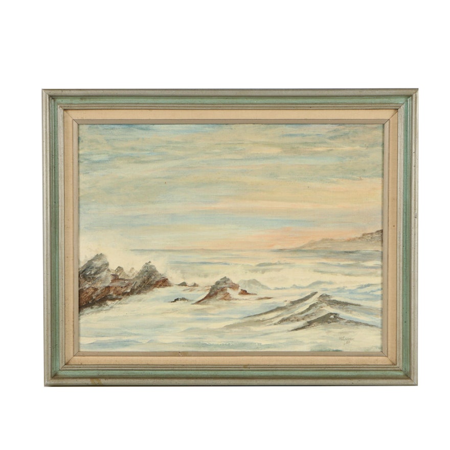 H. Curdo Oil Painting of Seascape