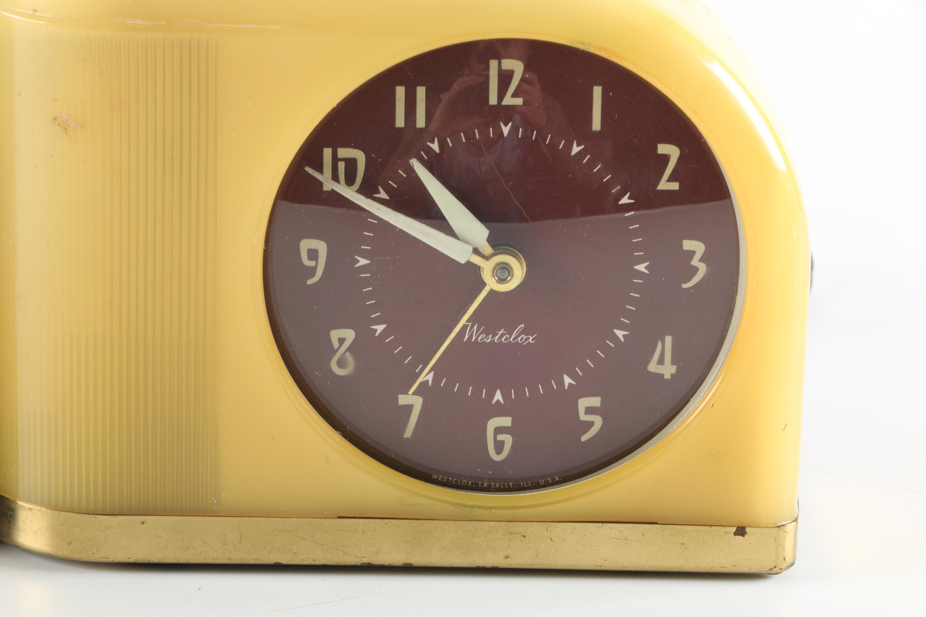 Circa 1950s Westclox "Moonbeam" Alarm Clocks