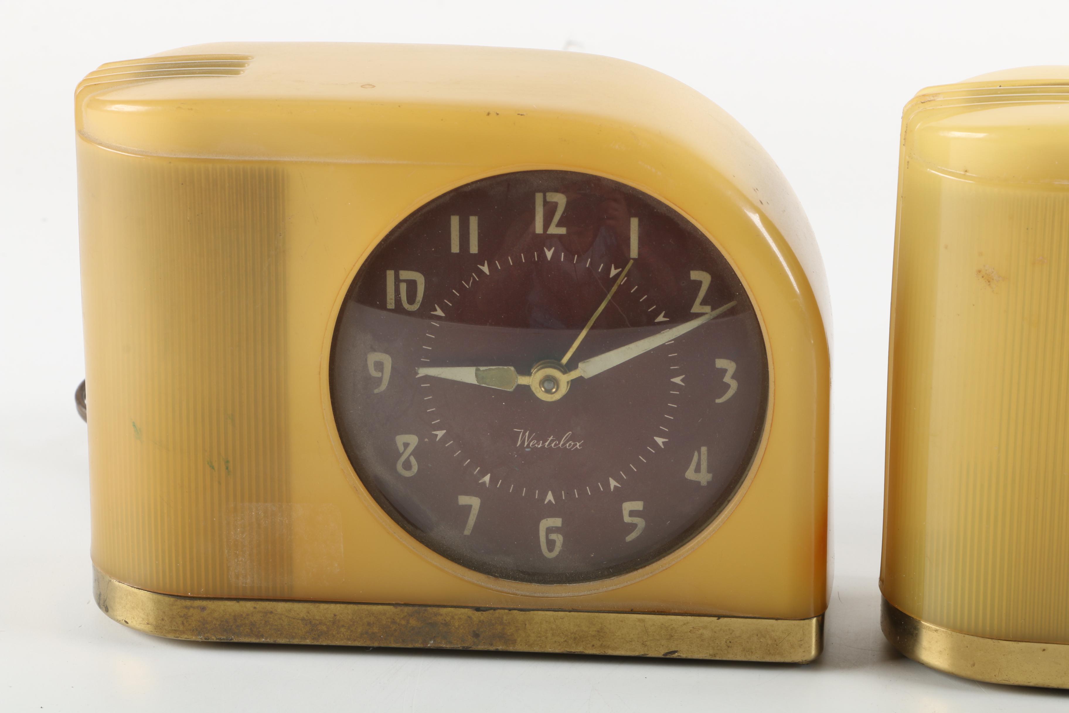 Circa 1950s Westclox "Moonbeam" Alarm Clocks