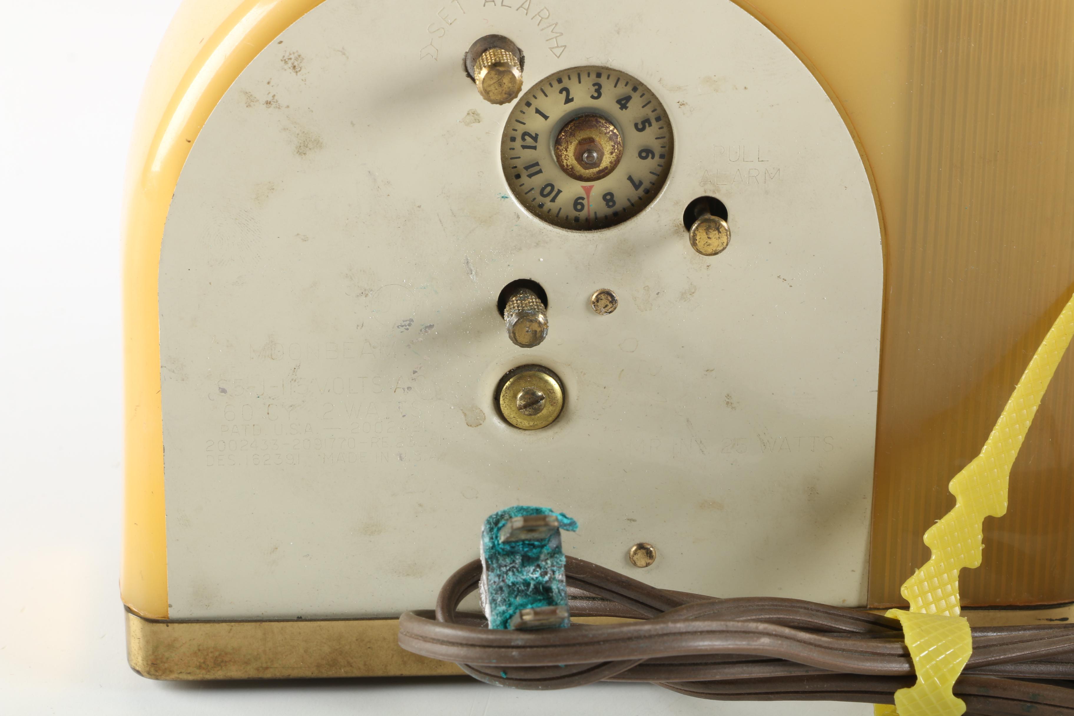 Circa 1950s Westclox "Moonbeam" Alarm Clocks