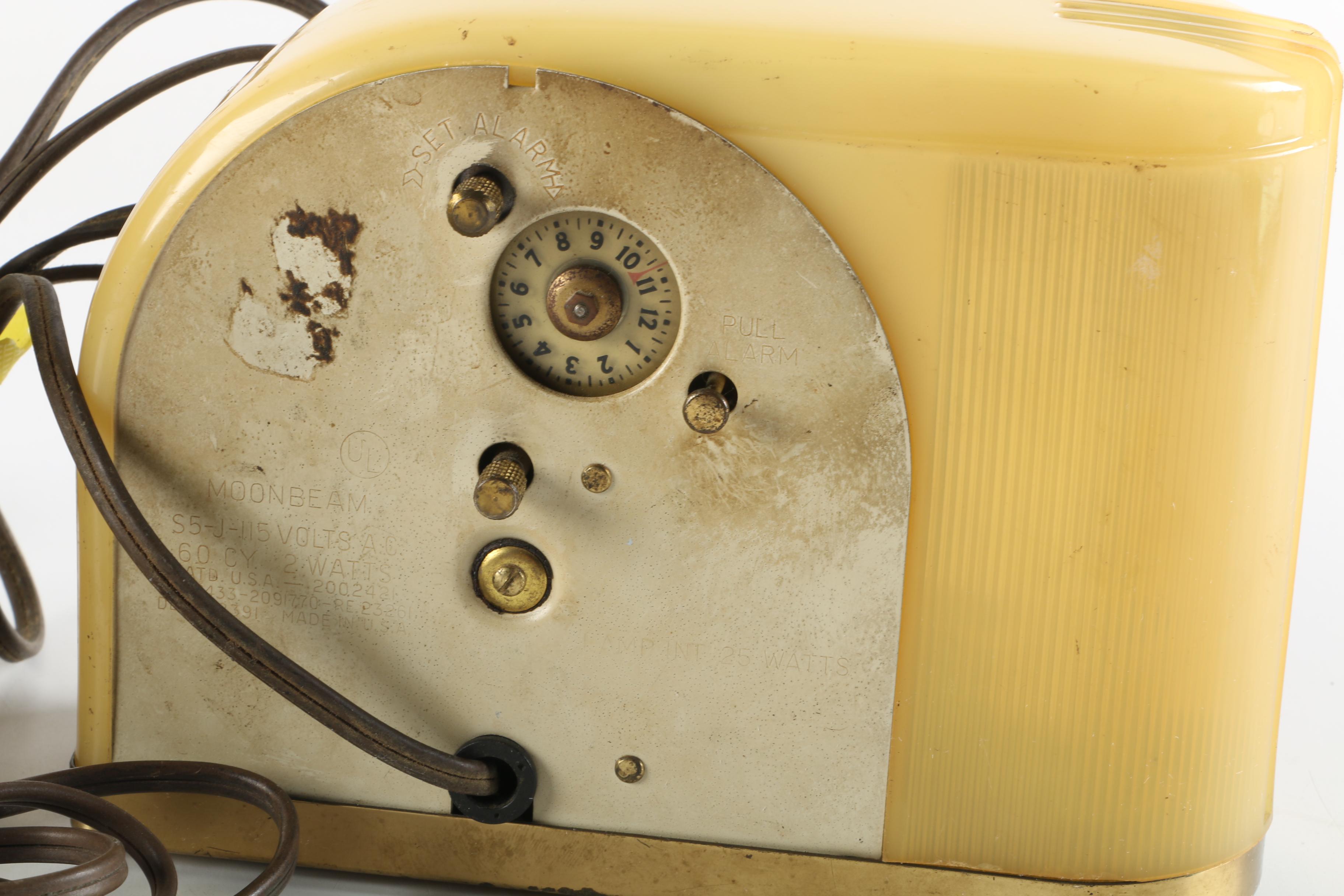 Circa 1950s Westclox "Moonbeam" Alarm Clocks