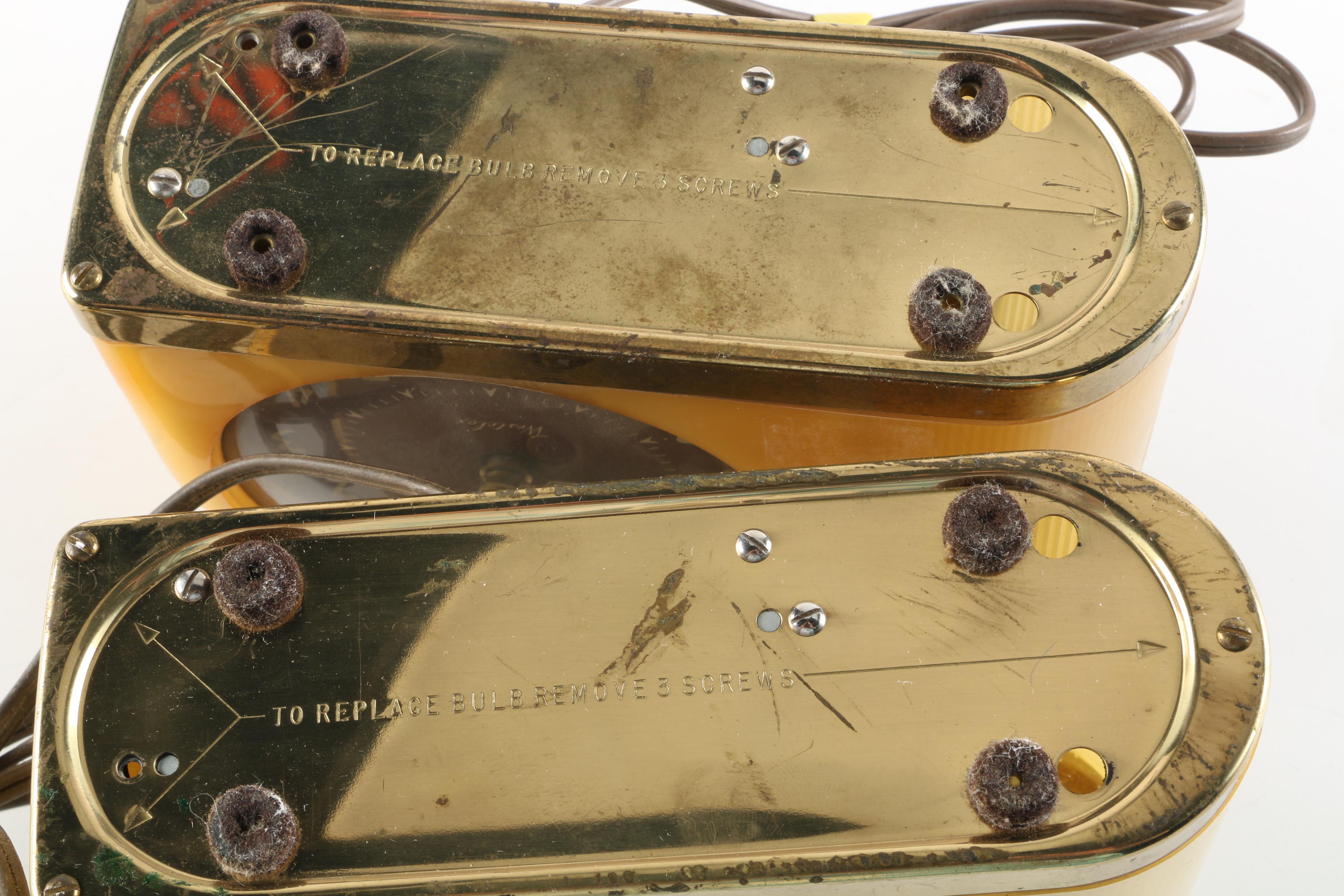 Circa 1950s Westclox "Moonbeam" Alarm Clocks