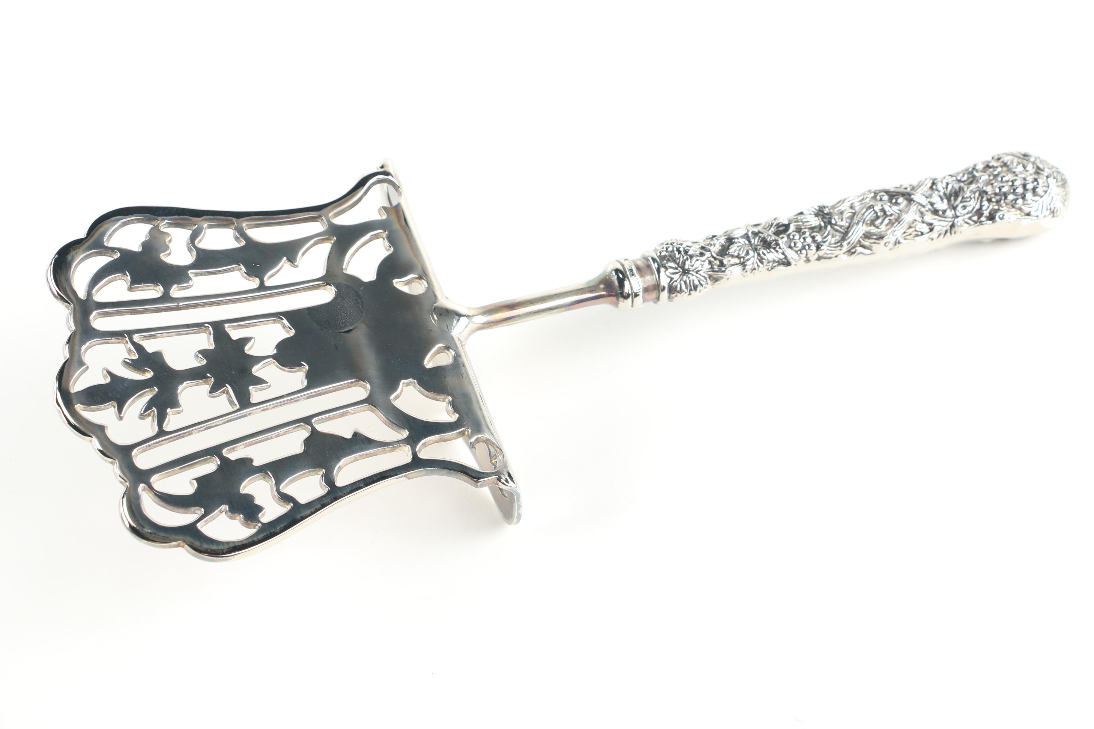 Godinger Silver Art Co. "Vineyard" Silver Plate Pastry Fork with Case