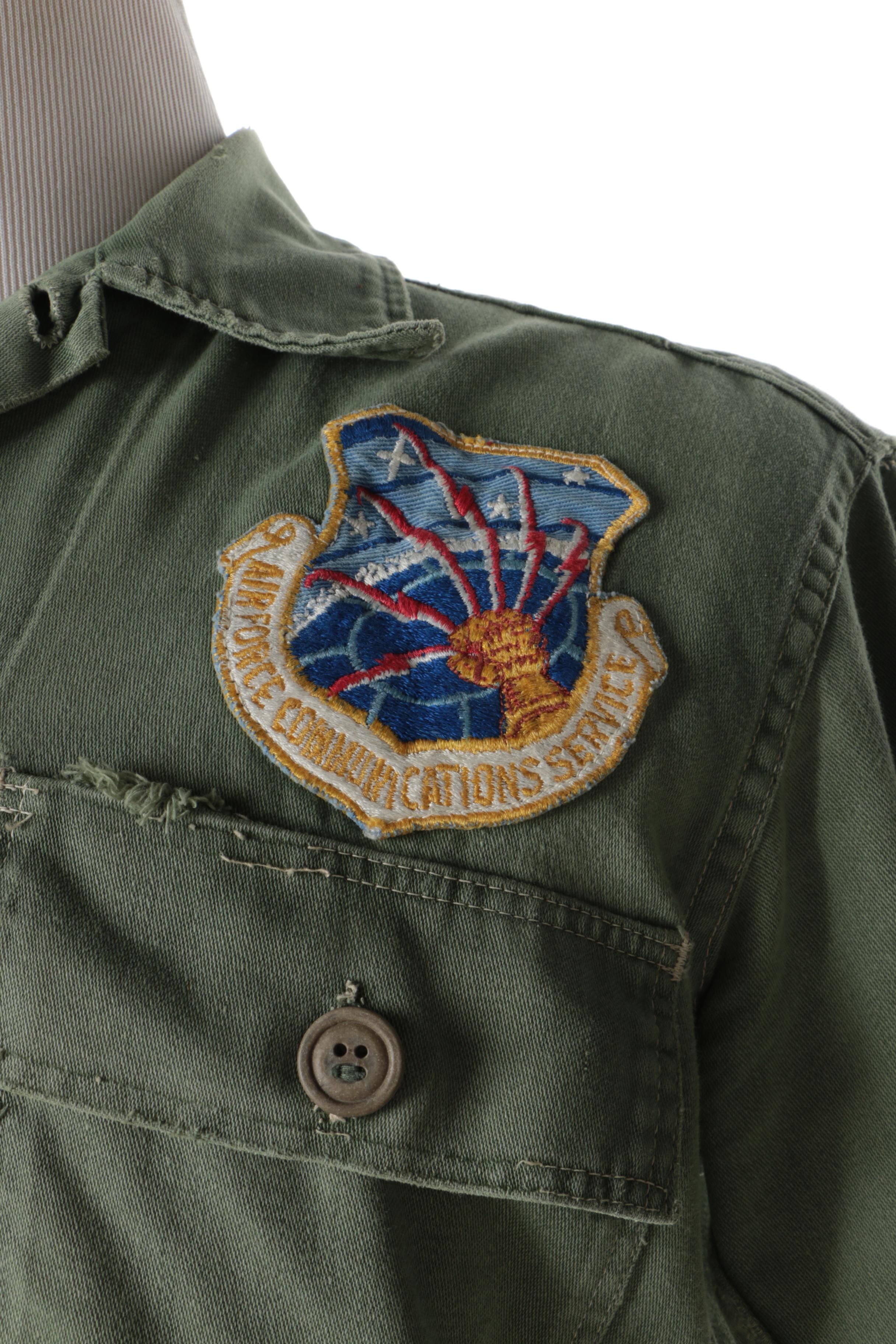 Men's Vintage US Air Force Communications Service Button-Front Shirts