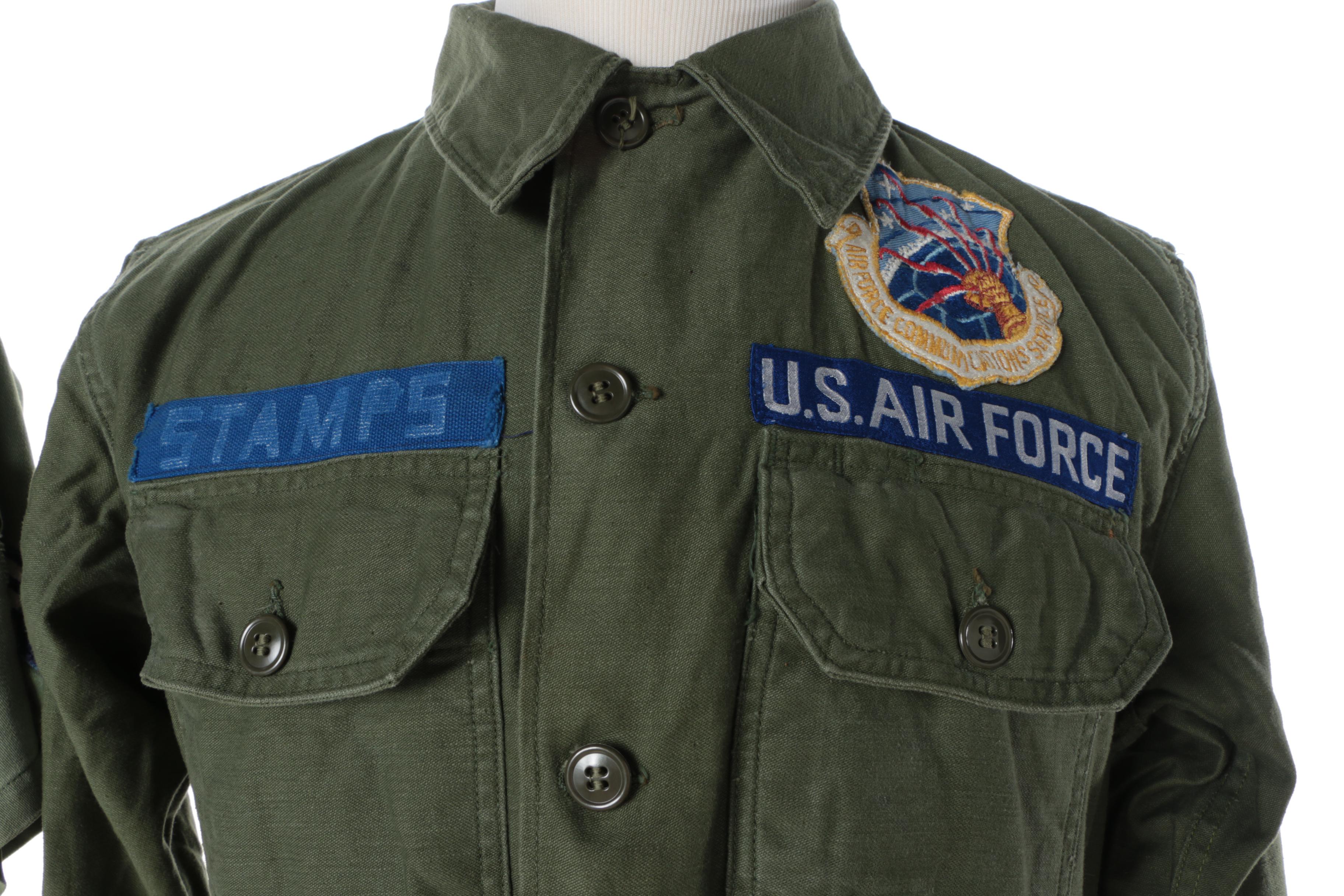 Men's Vintage US Air Force Communications Service Button-Front Shirts