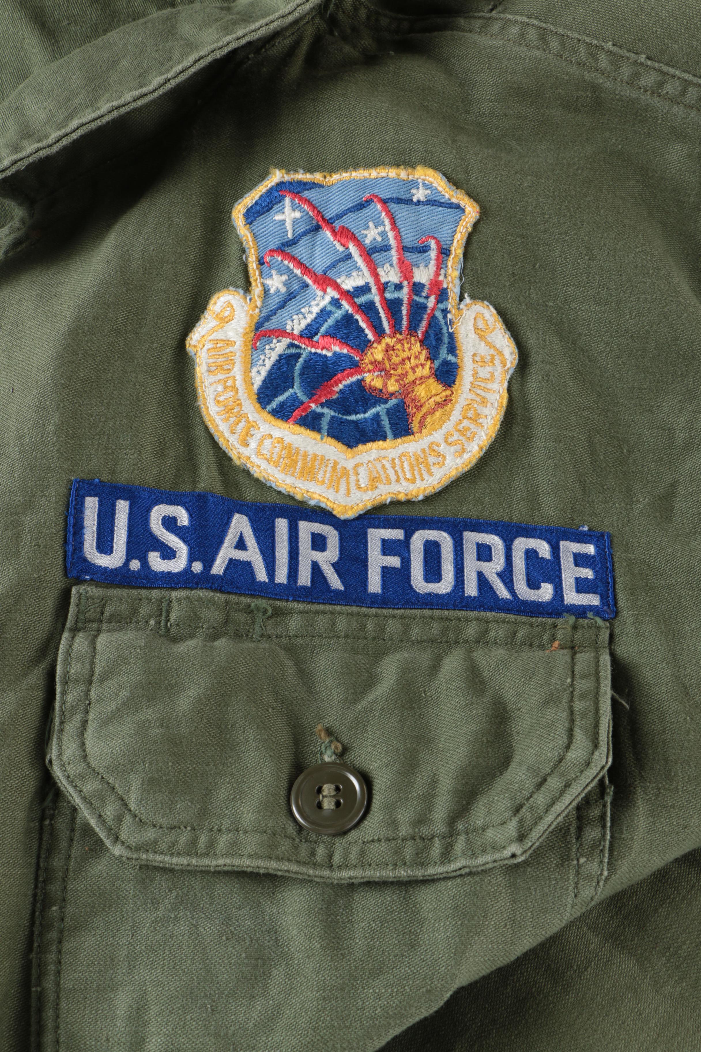 Men's Vintage US Air Force Communications Service Button-Front Shirts