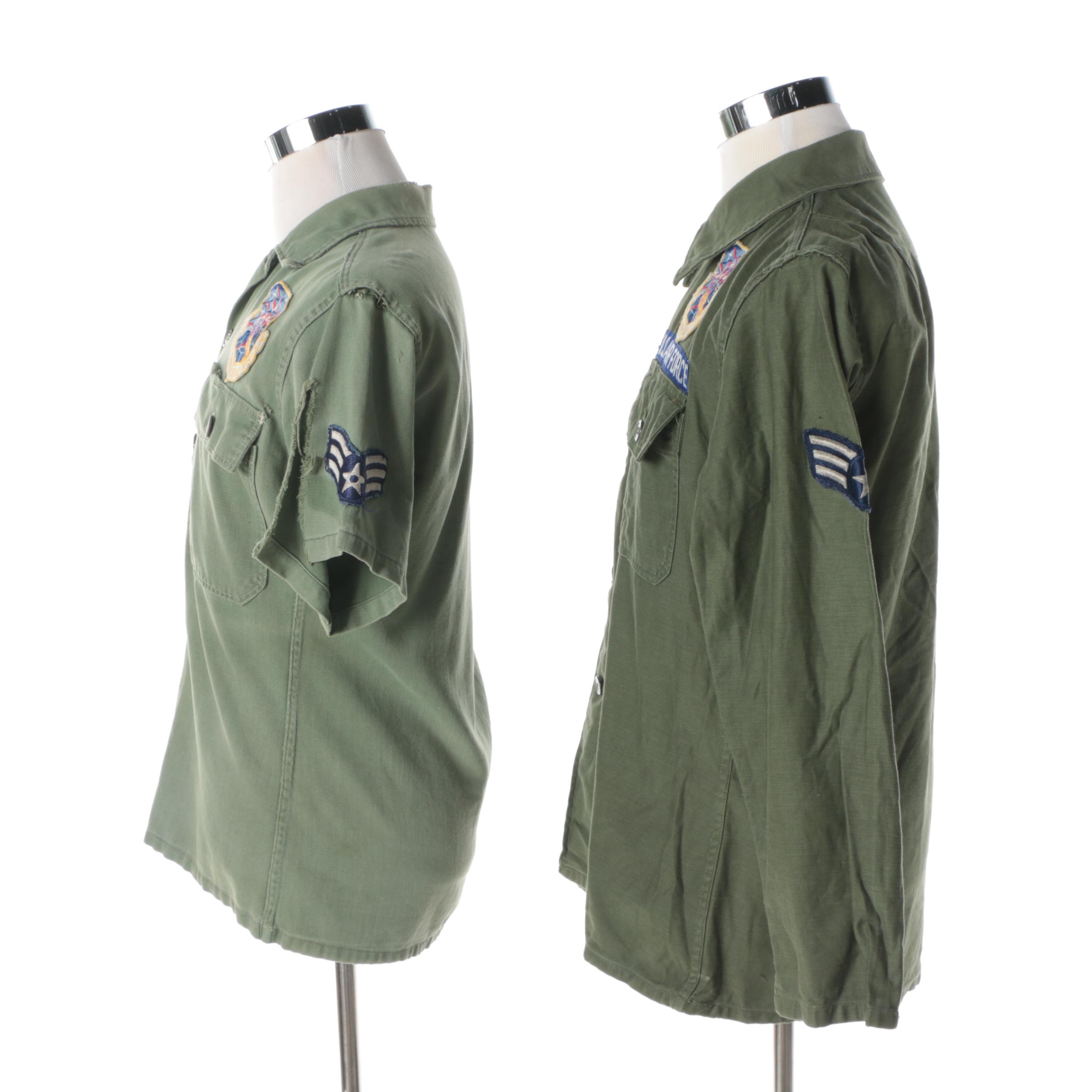 Men's Vintage US Air Force Communications Service Button-Front Shirts