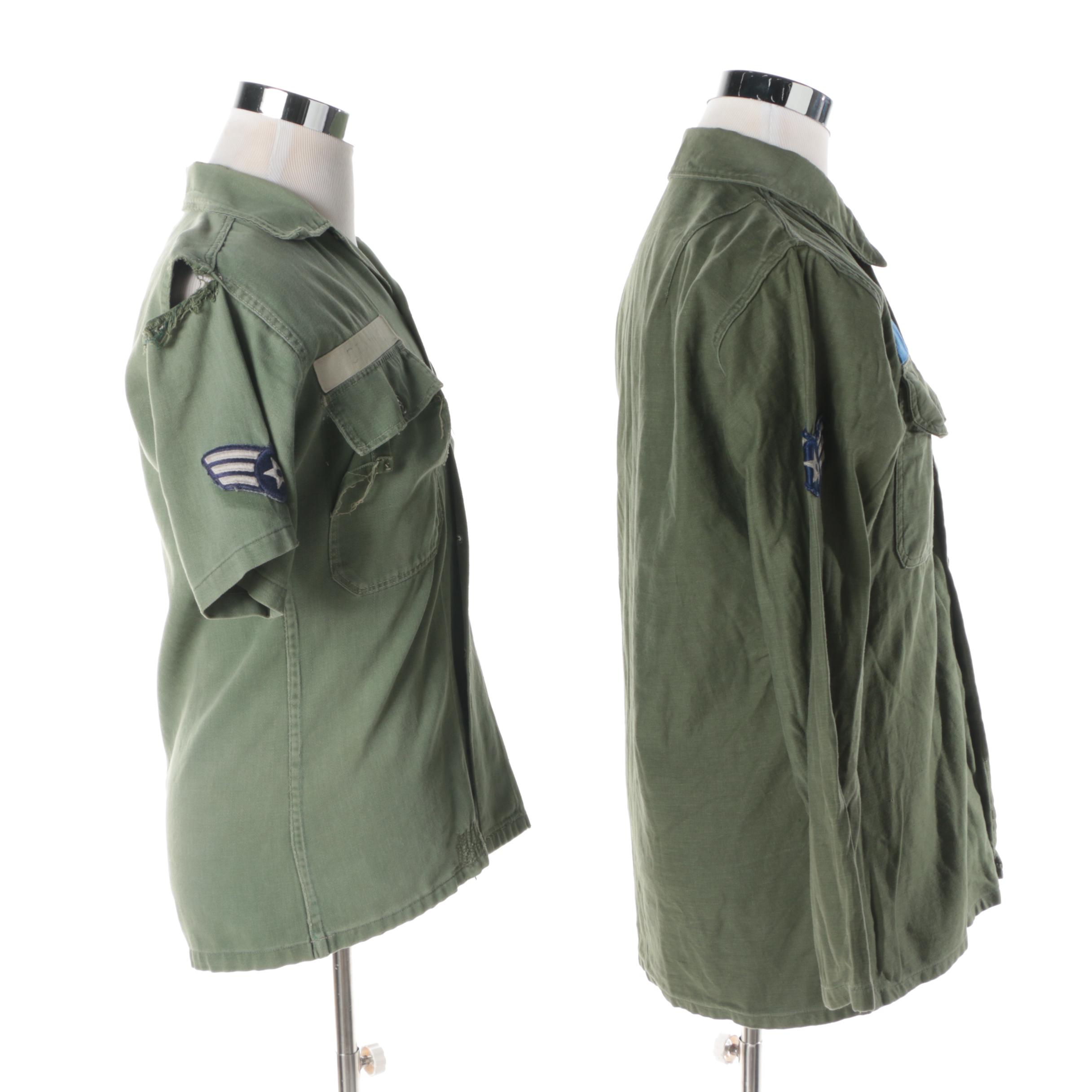 Men's Vintage US Air Force Communications Service Button-Front Shirts