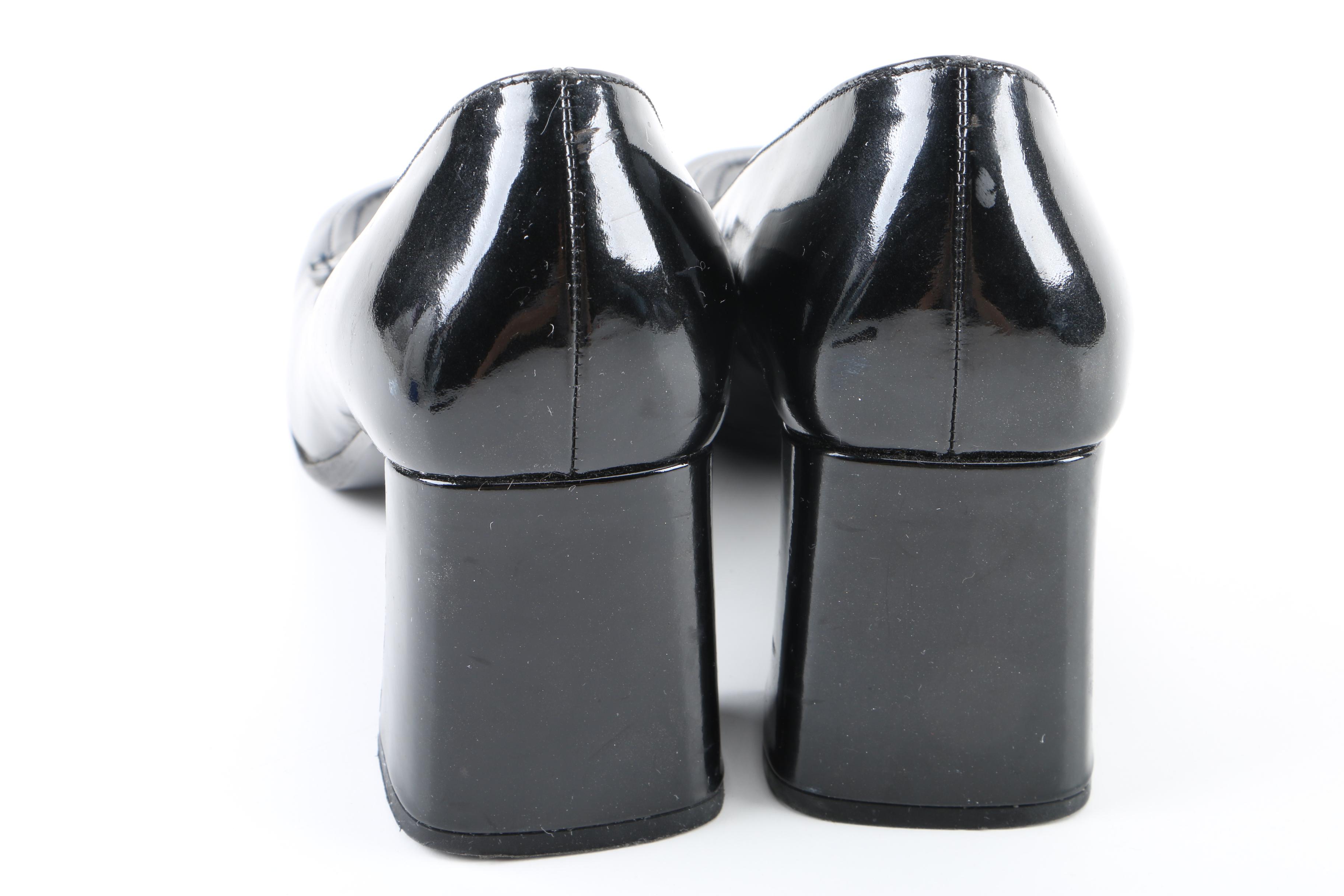 Prada Black Patent Leather High-Heeled Shoes