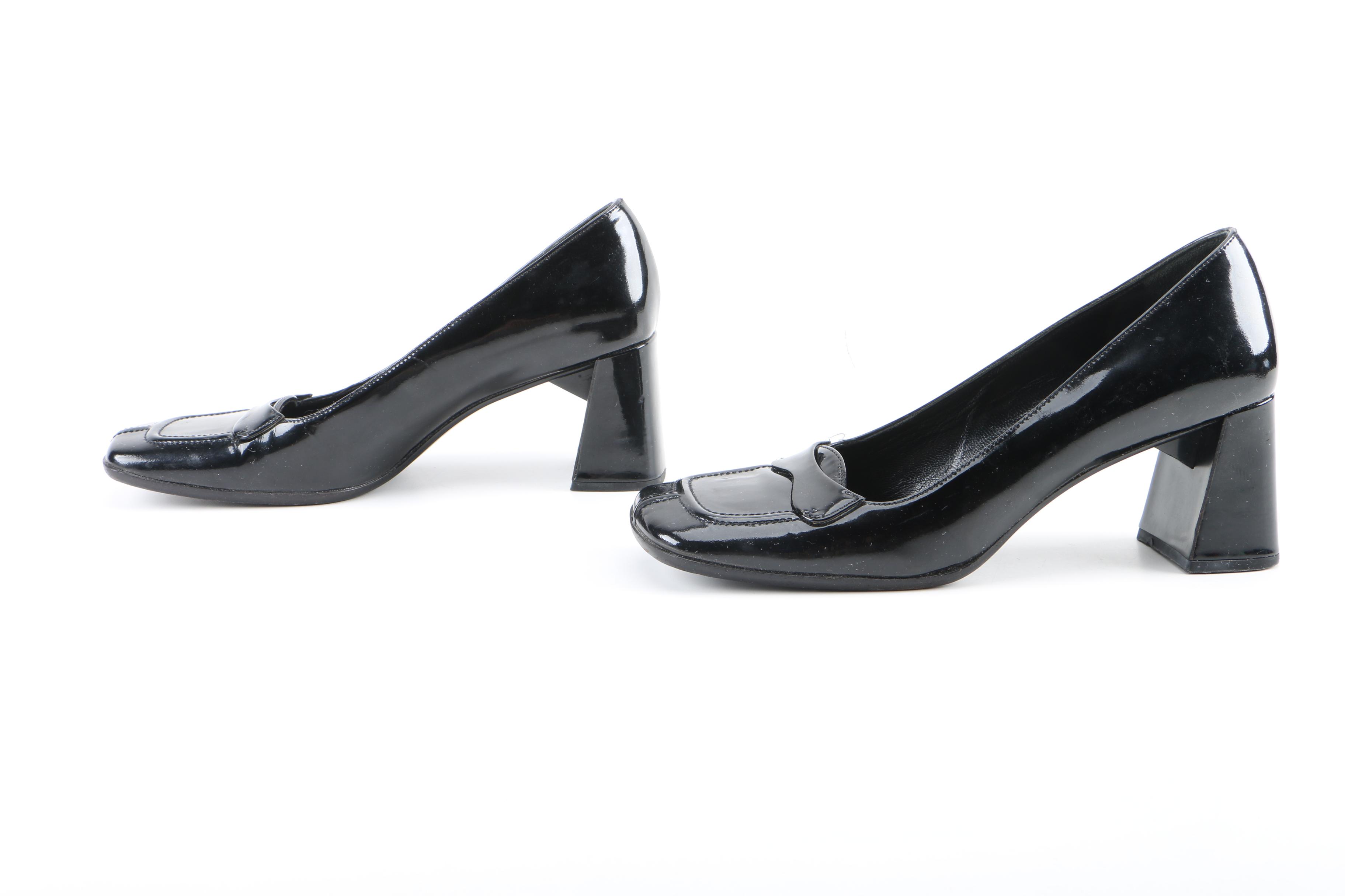Prada Black Patent Leather High-Heeled Shoes
