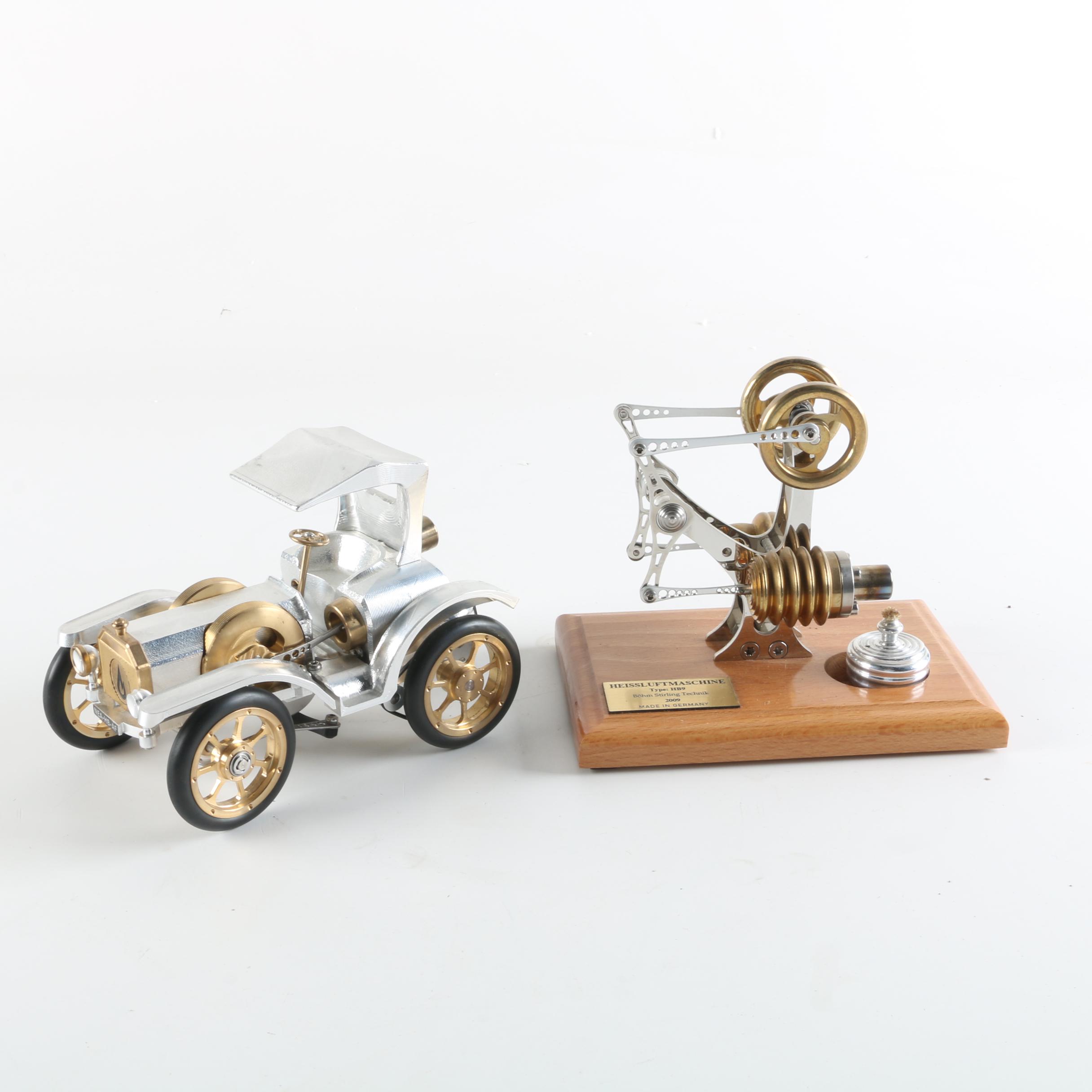 Böhm Stirling Ford Model T Car and HB9 Engine Model
