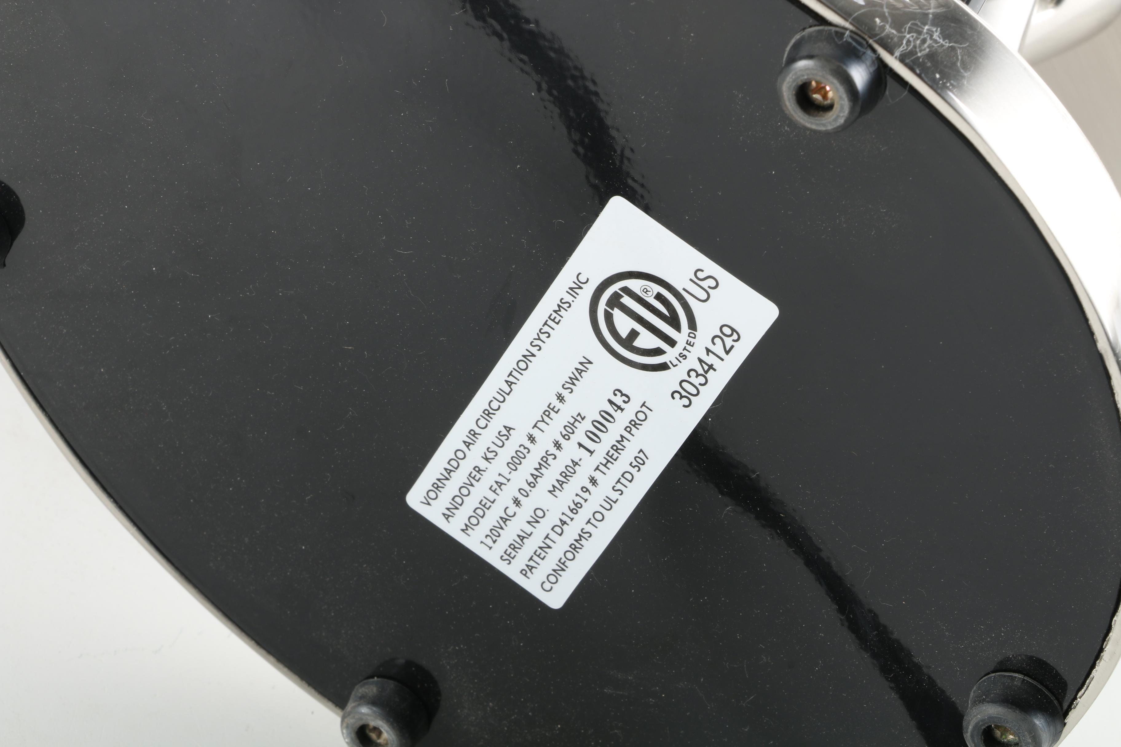 Retro Style Vornado FA1-003 Swan Chrome Table Fan