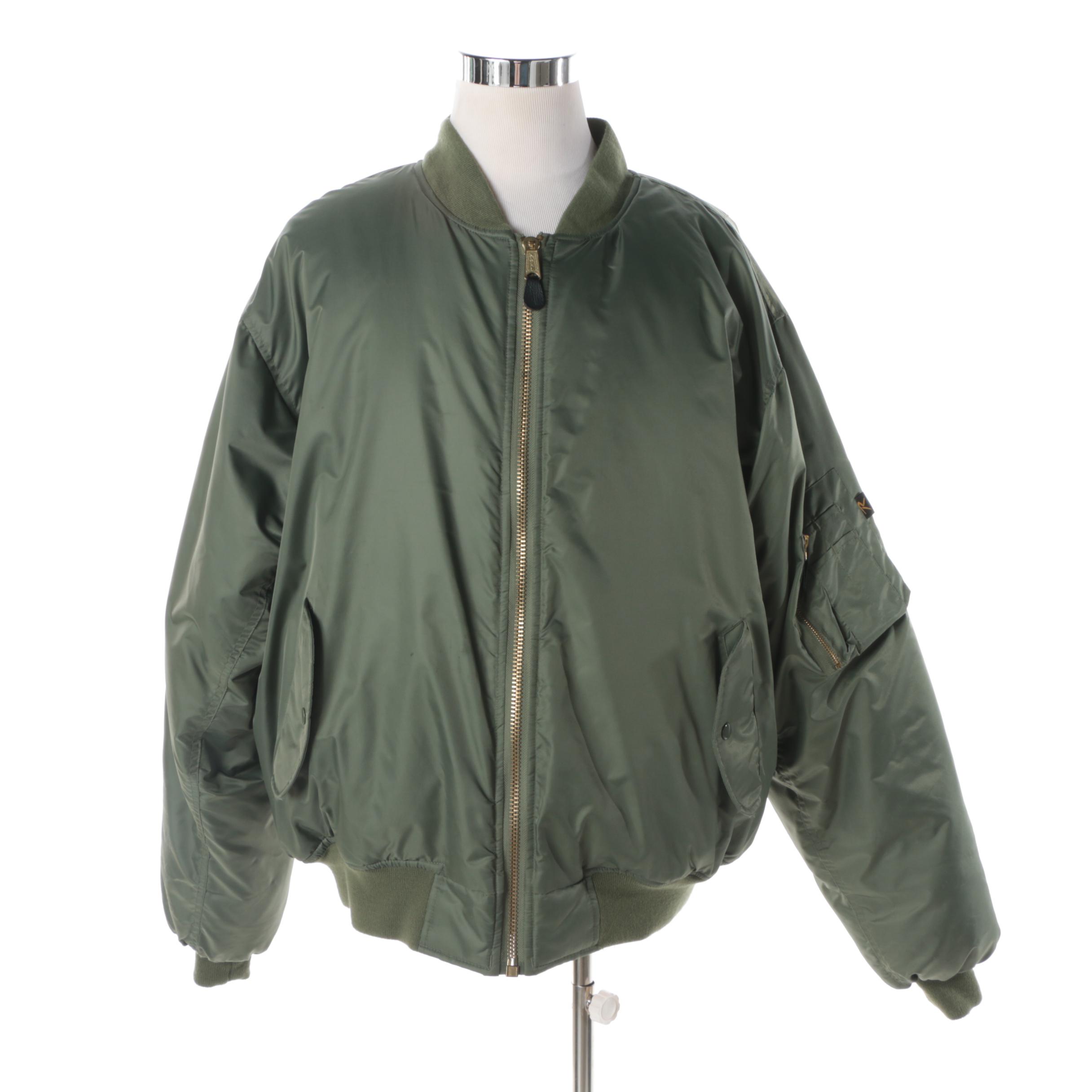Men's Rothco Ultra Force Green Bomber Style Jacket and Pair of Gloves