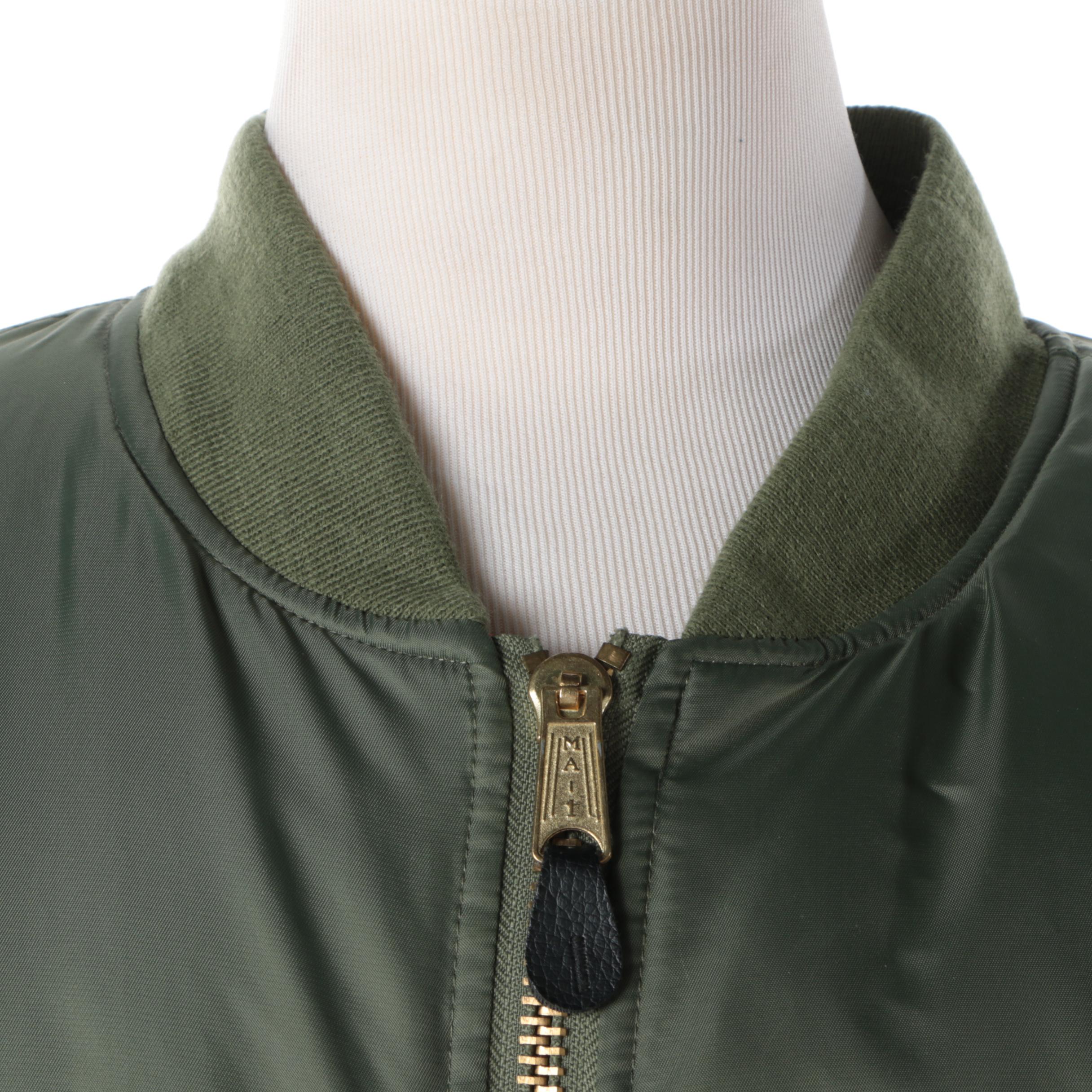 Men's Rothco Ultra Force Green Bomber Style Jacket and Pair of Gloves