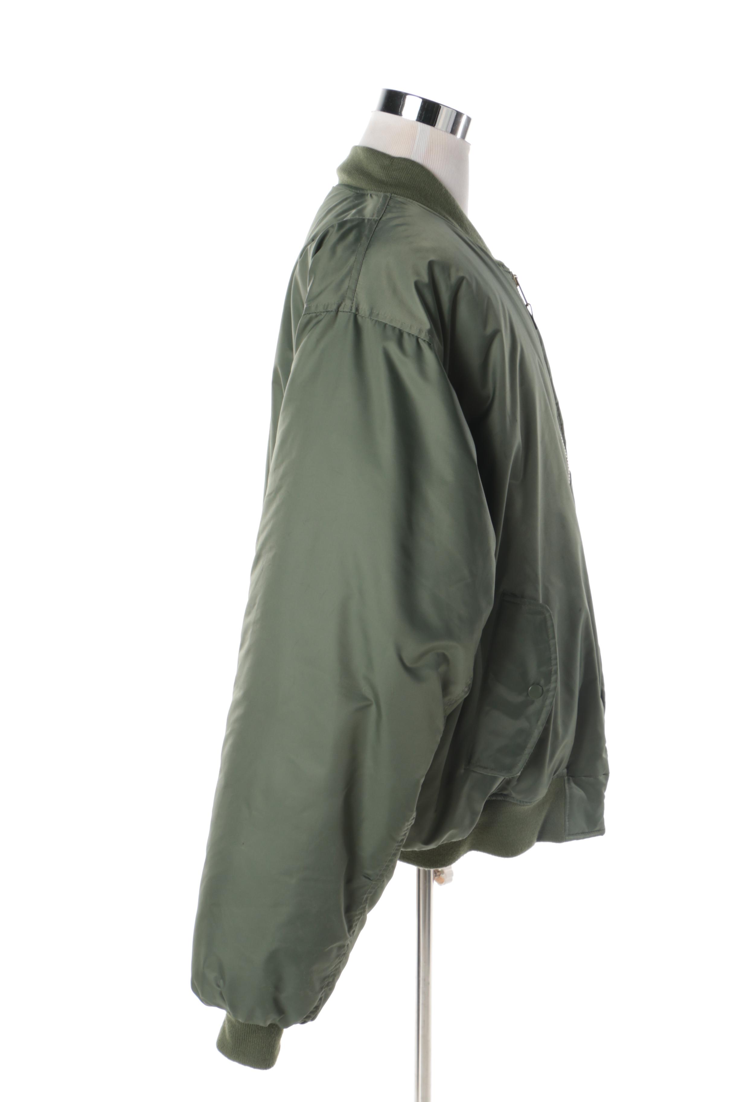 Men's Rothco Ultra Force Green Bomber Style Jacket and Pair of Gloves