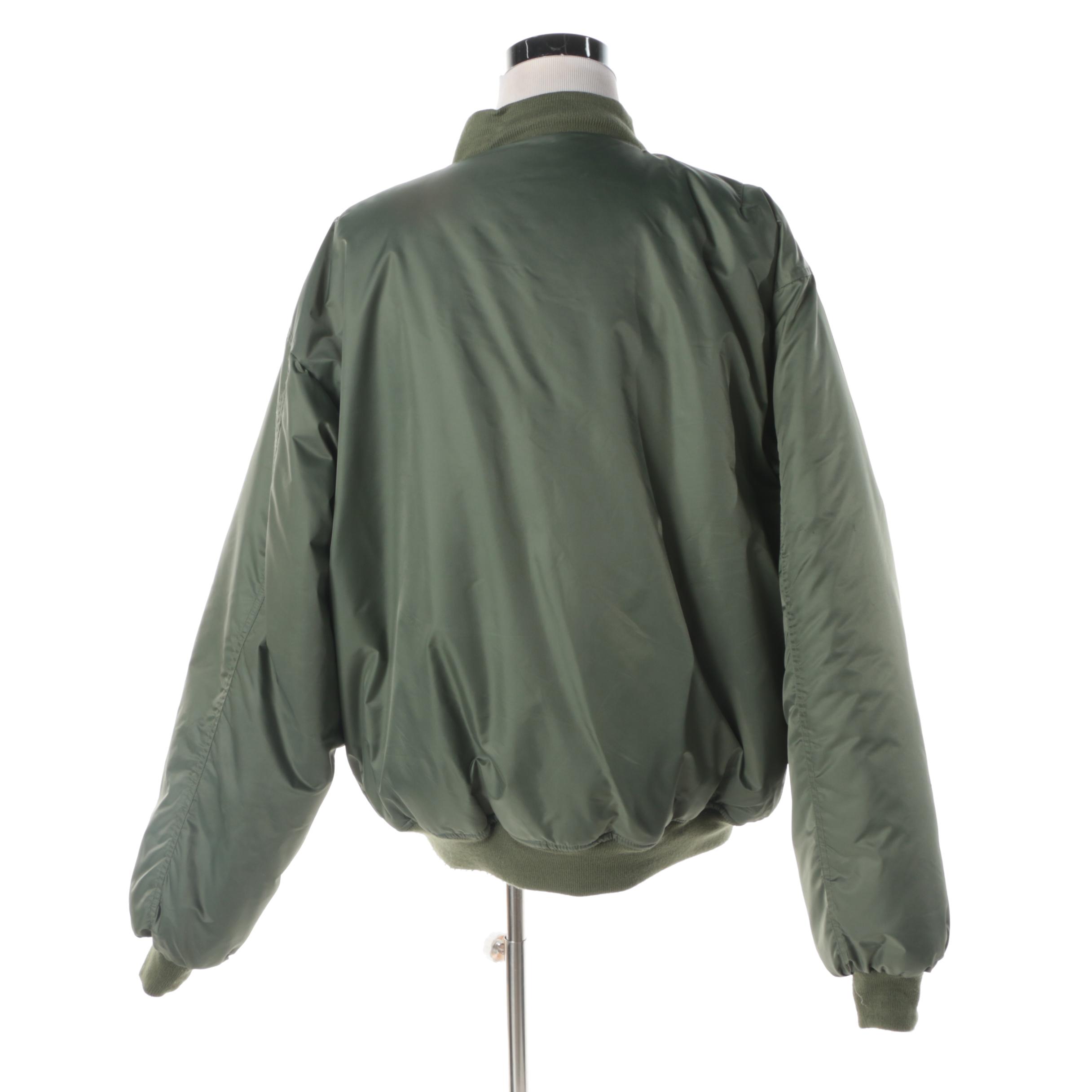 Men's Rothco Ultra Force Green Bomber Style Jacket and Pair of Gloves