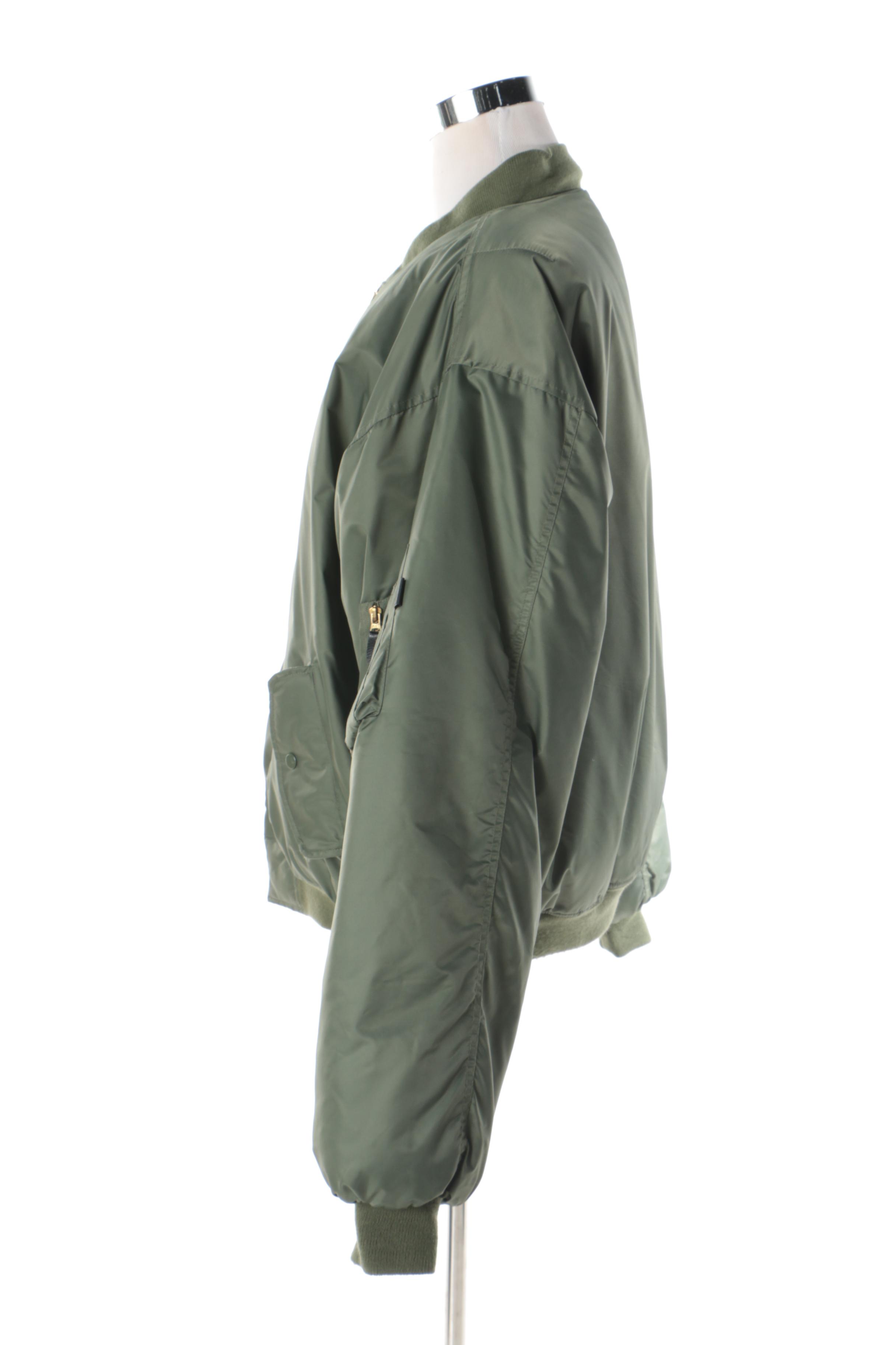 Men's Rothco Ultra Force Green Bomber Style Jacket and Pair of Gloves