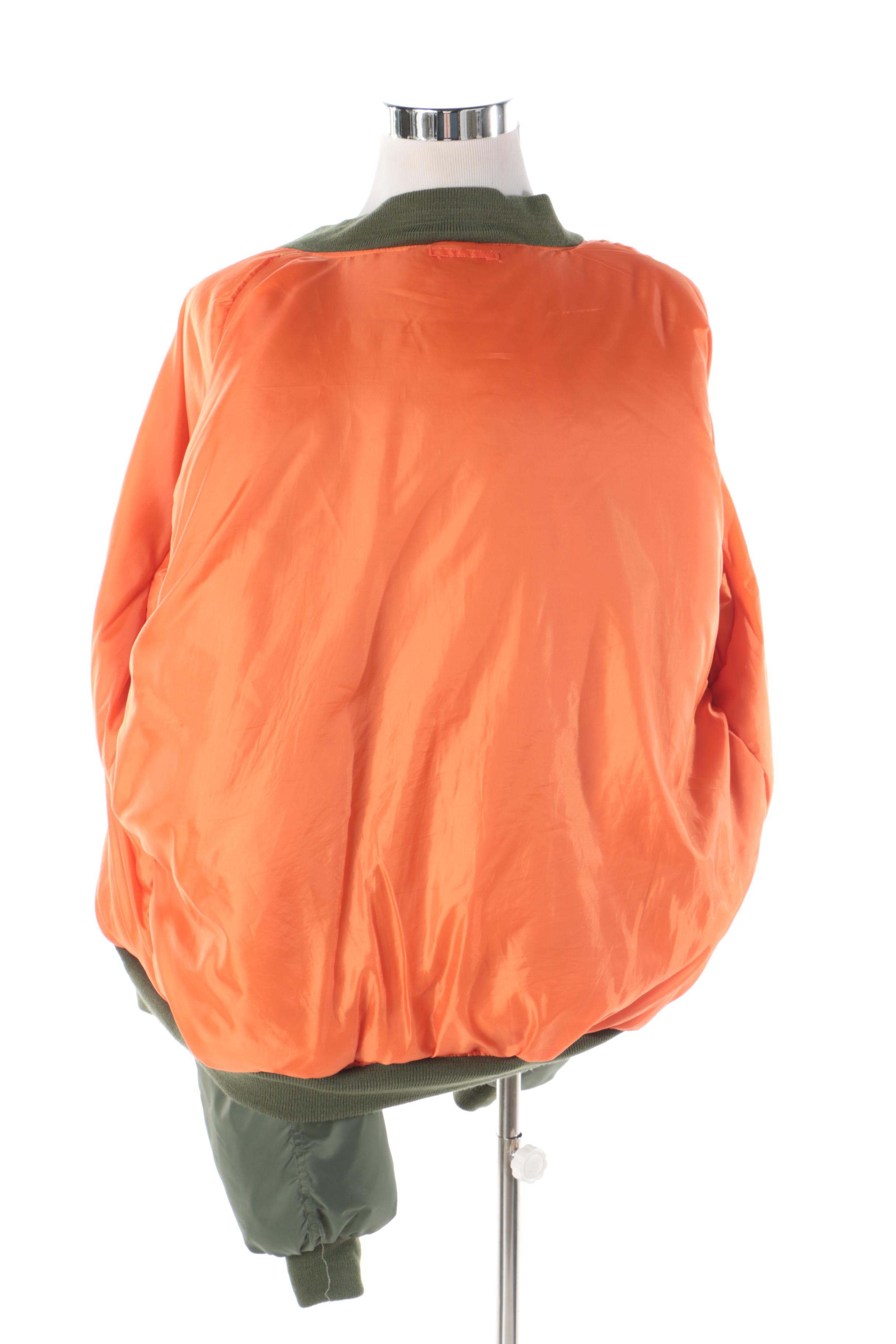 Men's Rothco Ultra Force Green Bomber Style Jacket and Pair of Gloves