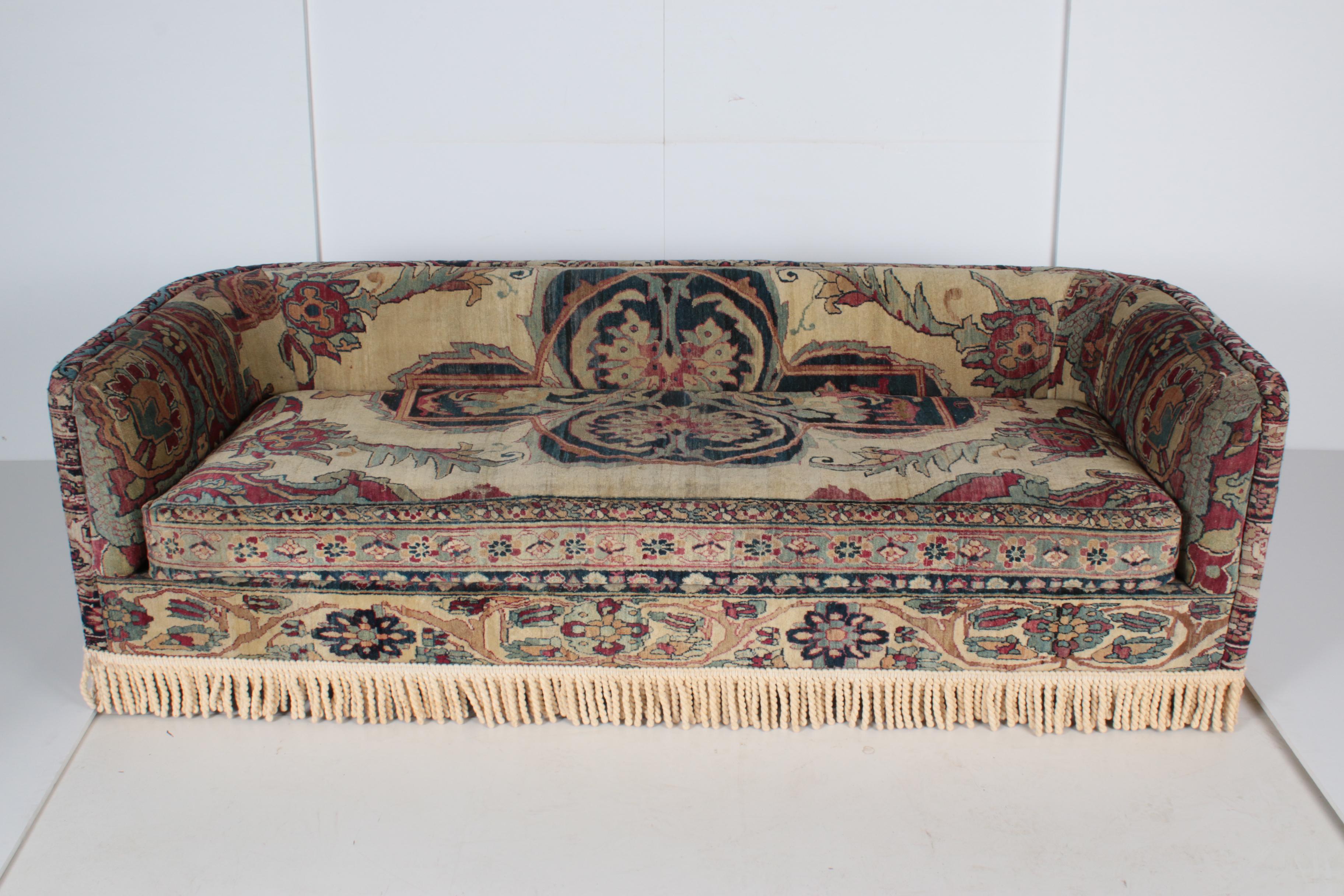 Custom Oushak-Upholstered Sofa by Seret & Sons of Santa Fe