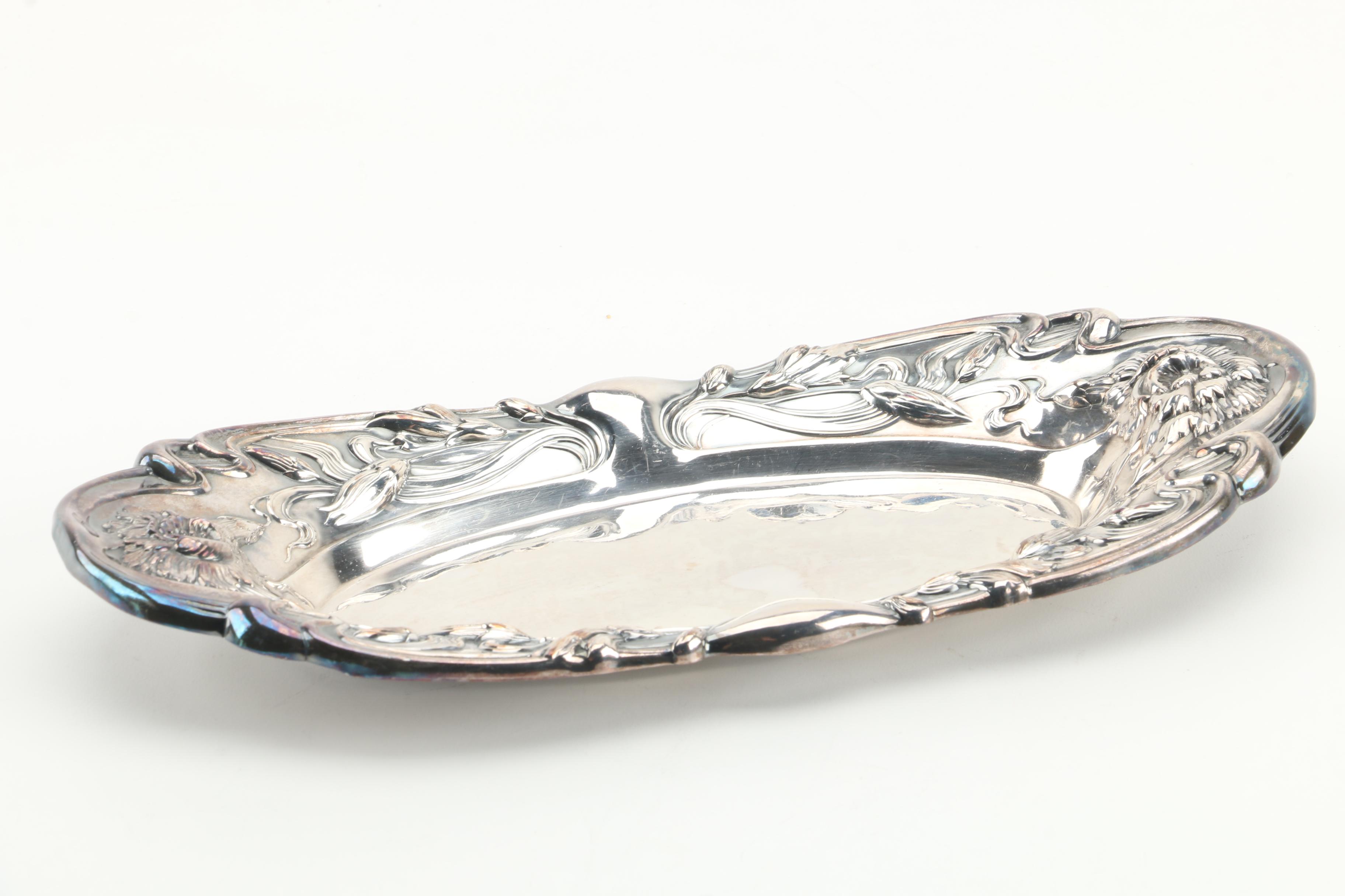 Queen City Silver Co. and Rochester Stamping Co. Silver Plate Teapots with Tray