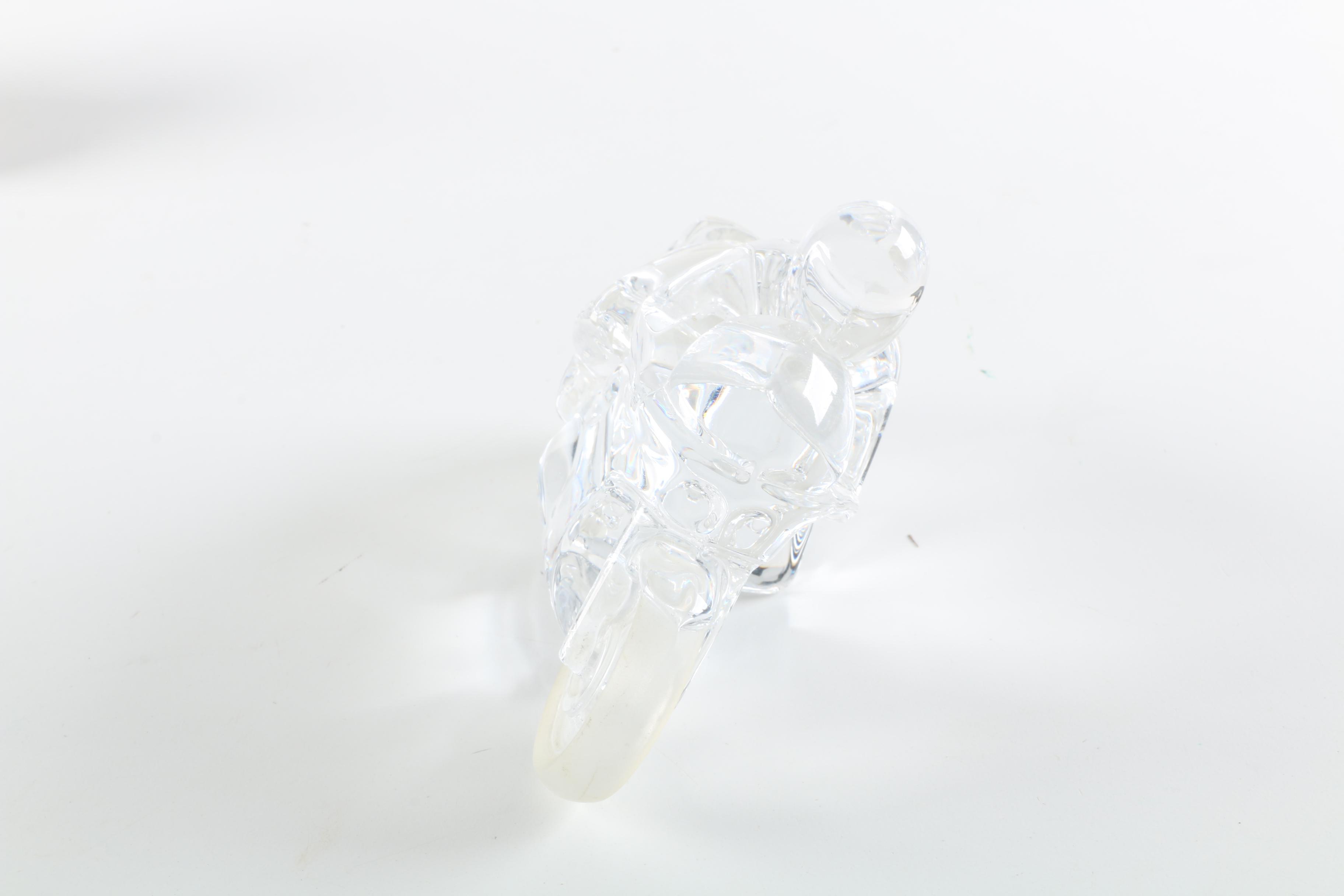 Motorcycle and Rider Shaped Paperweights Featuring Crystal Daum France