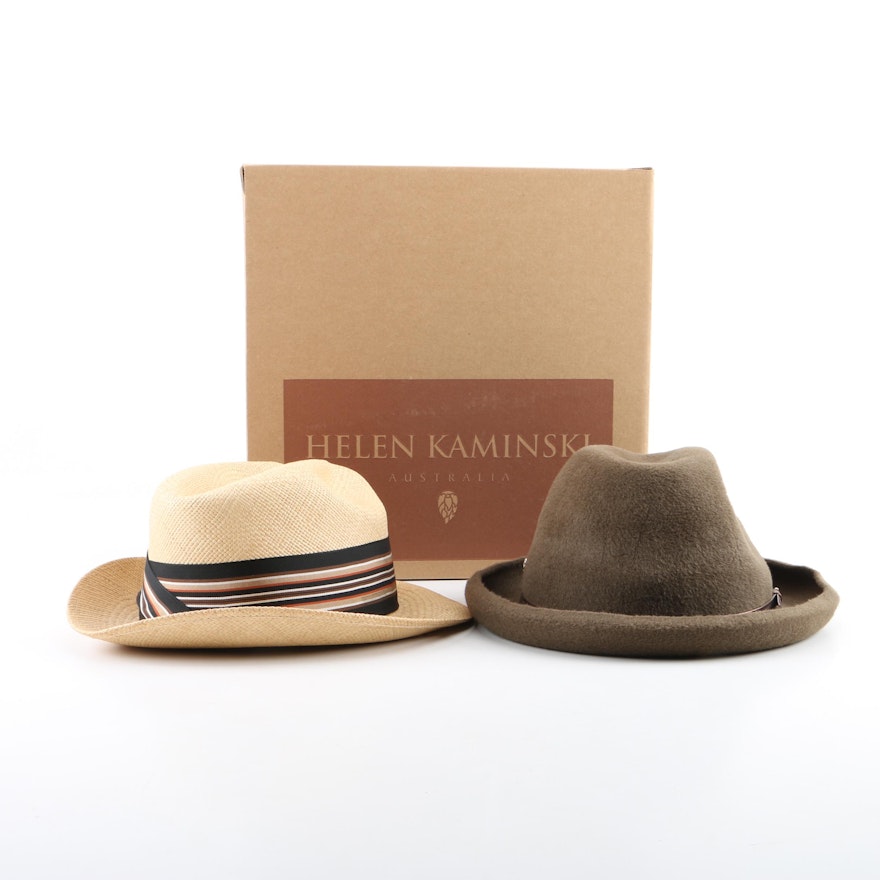 Men's Hats Featuring Helen Kaminski Felted Rabbit Fur Homburg Hat