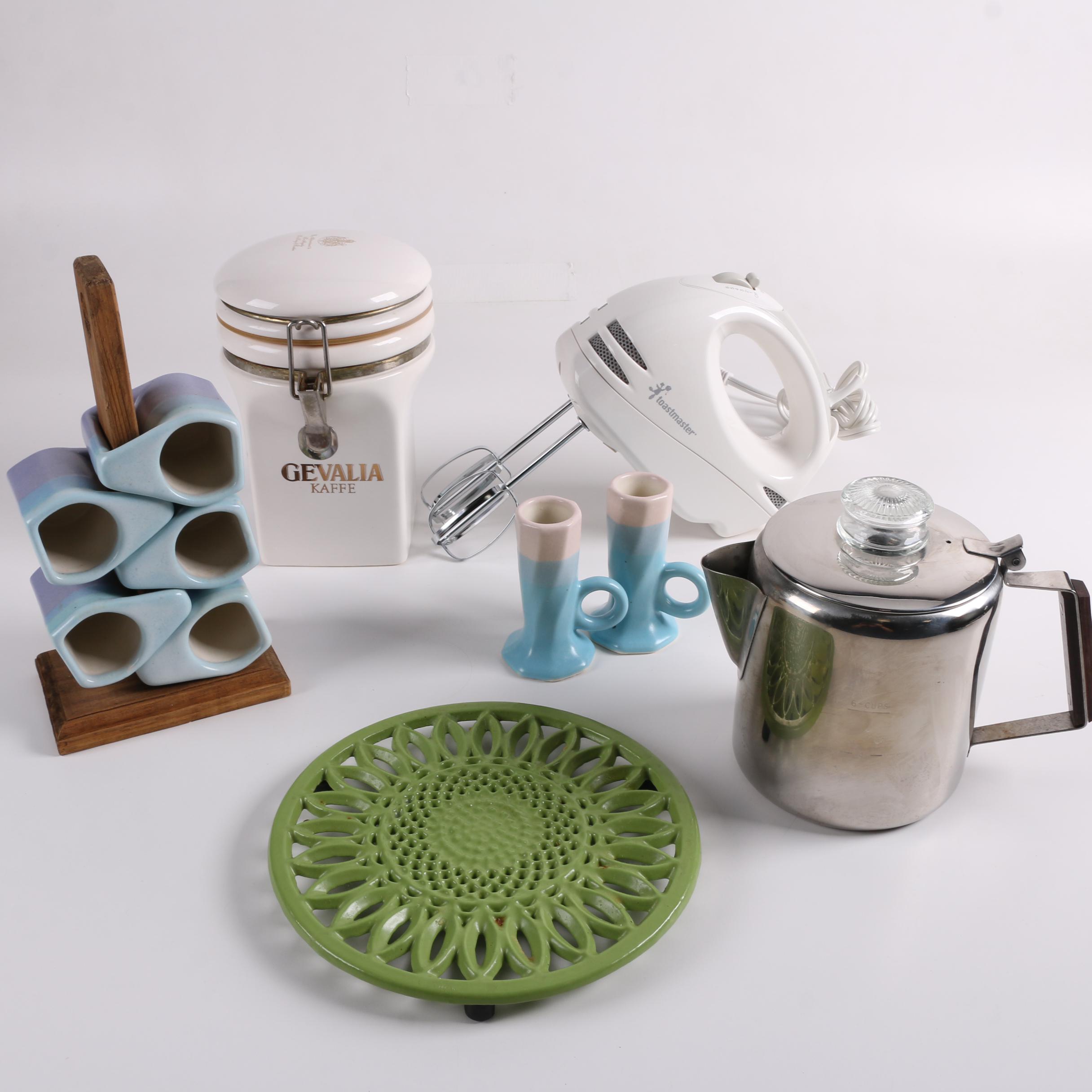 Padilla Artisan Stackable Espresso Mugs with Stand and Other Kitchen Items