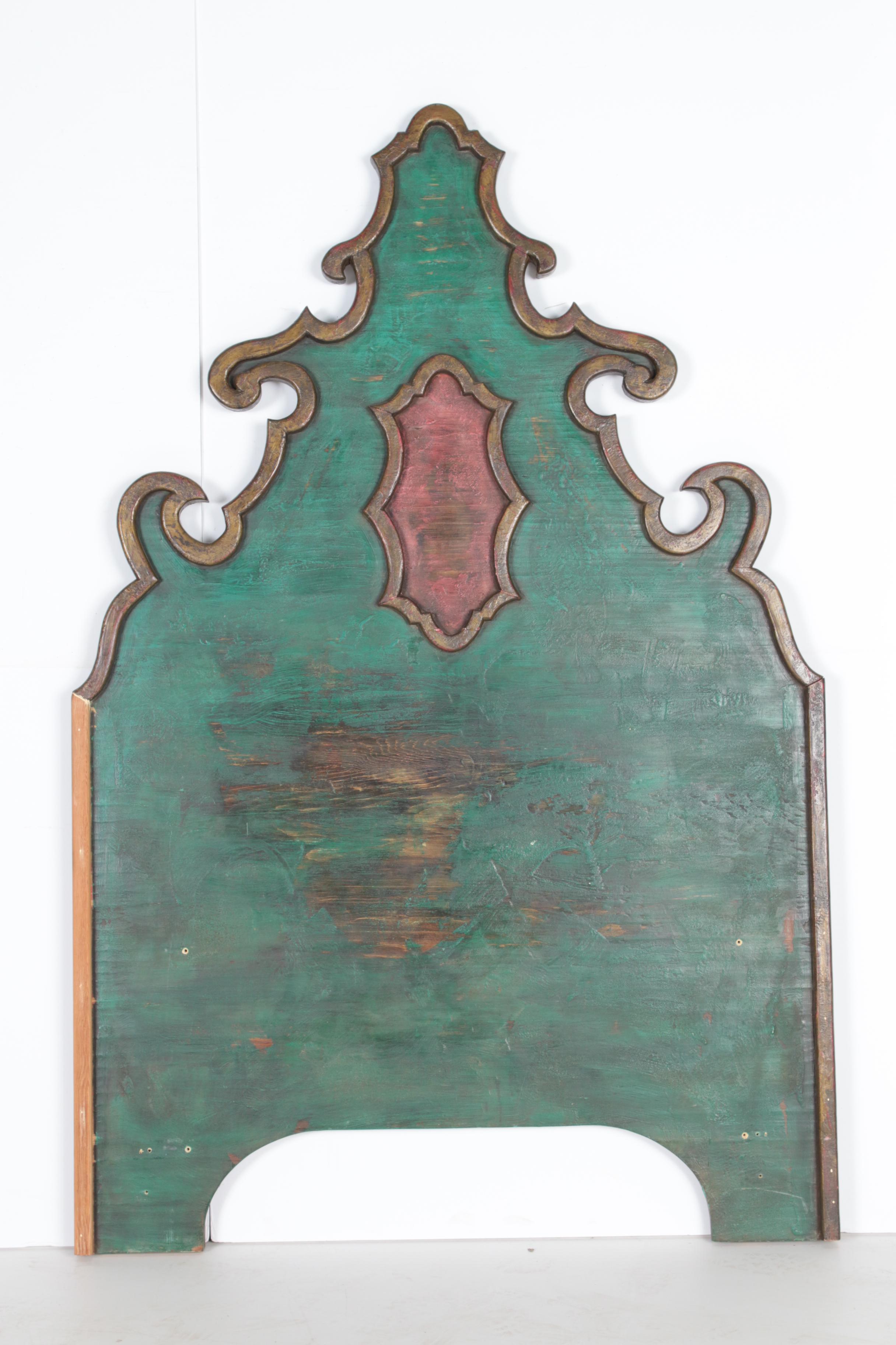 Pair of Spanish Colonial Style Twin Size Wooden Headboards Everything