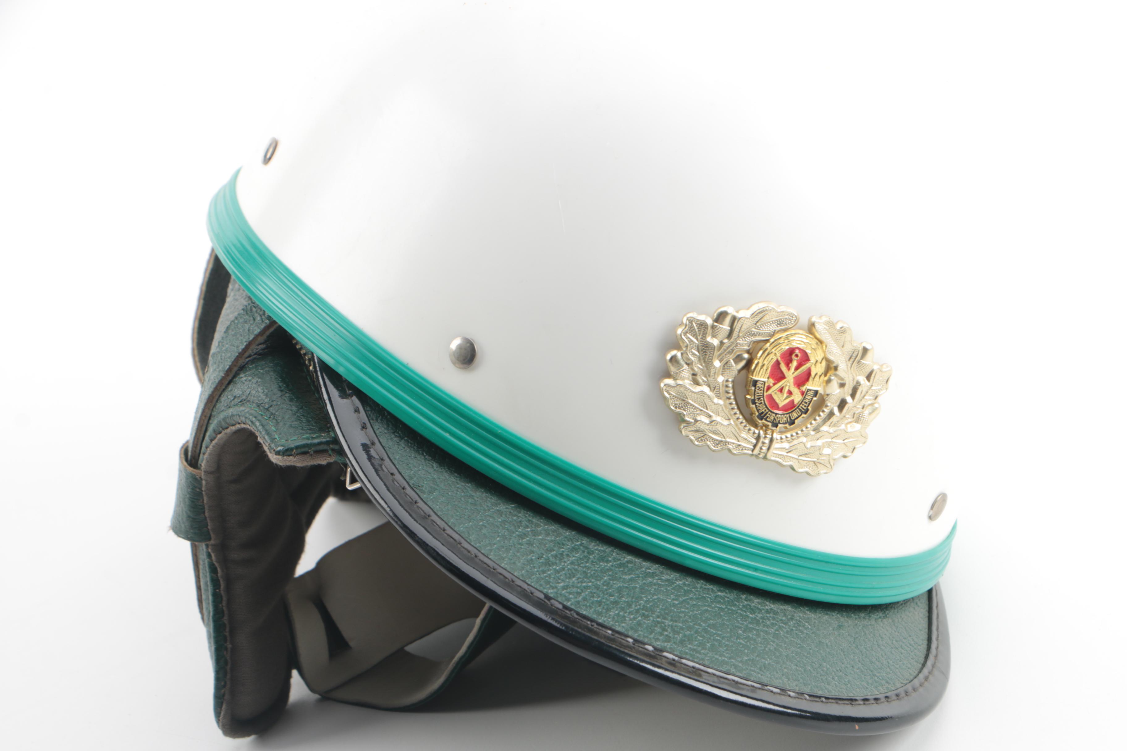 Vintage East German Sport and Technology Association Motorcycle Helmet