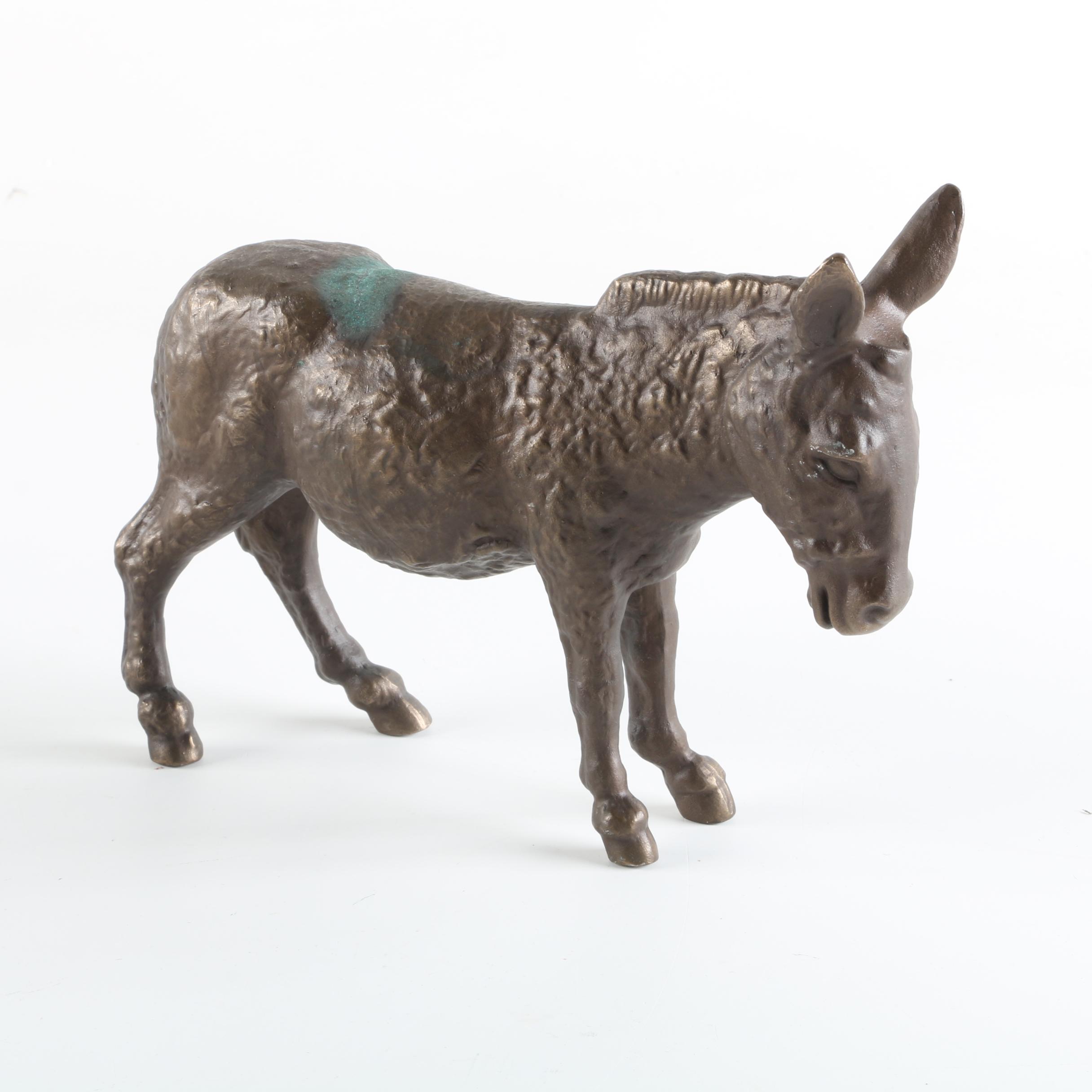 Brass Donkey Sculpture