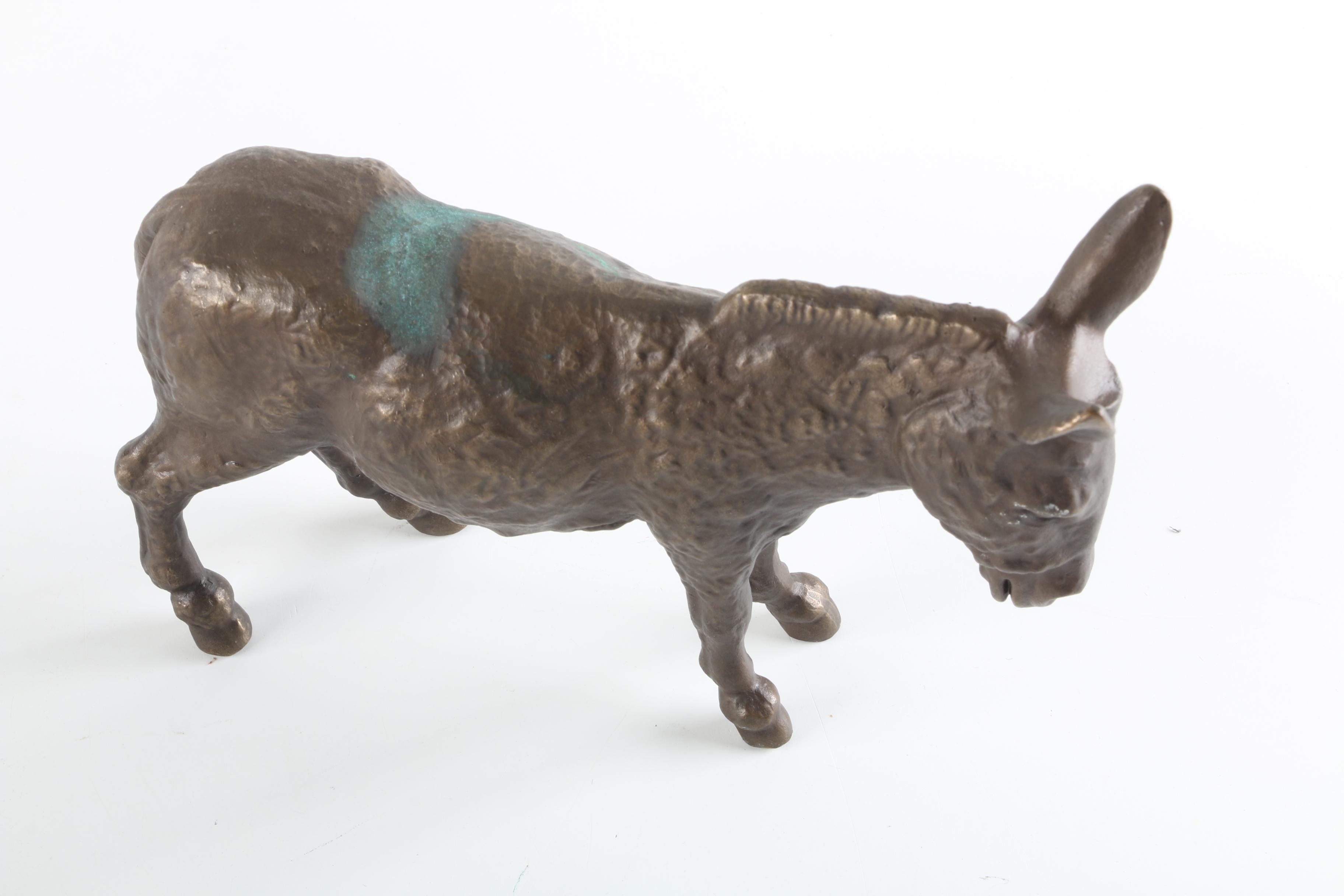 Brass Donkey Sculpture
