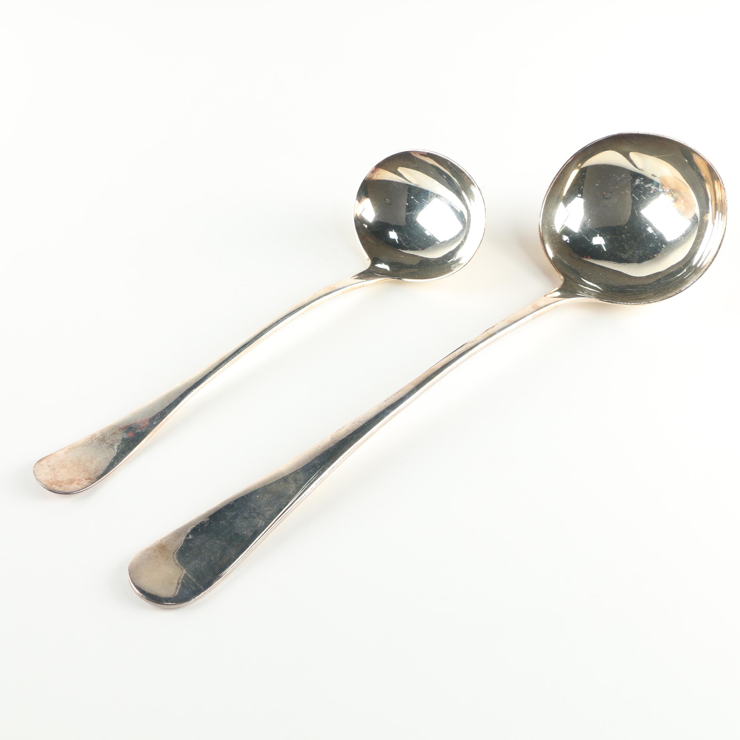 Walker & Hall and William Hutton & Sons English Silver Plate Ladles