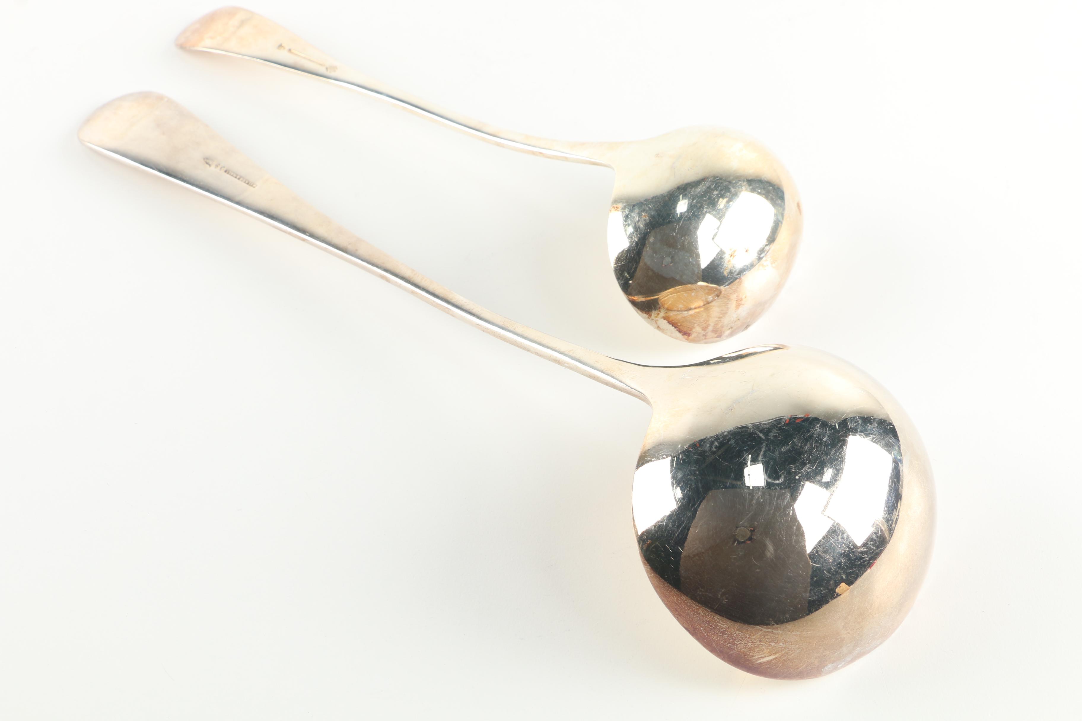 Walker & Hall and William Hutton & Sons English Silver Plate Ladles