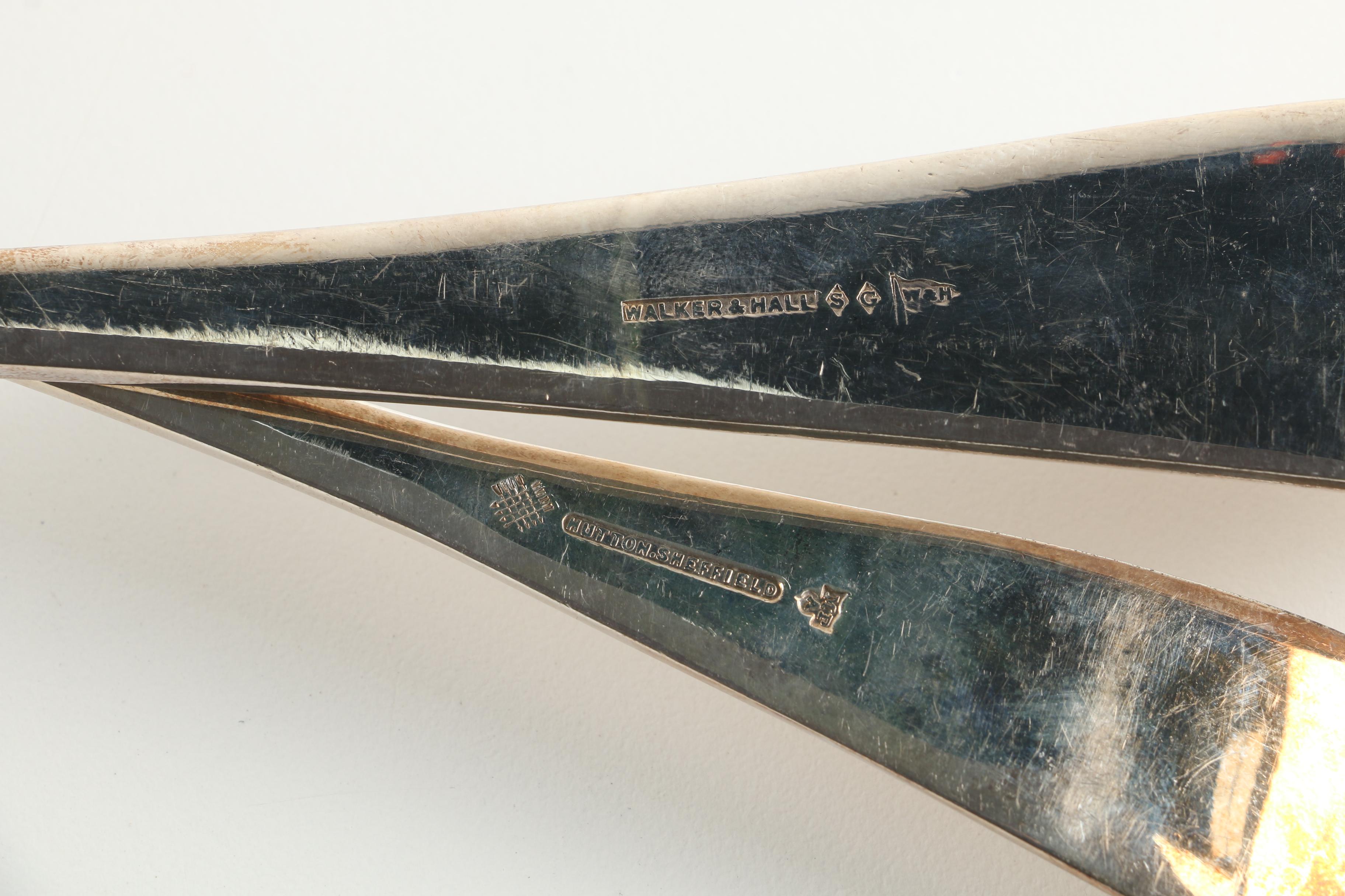 Walker & Hall and William Hutton & Sons English Silver Plate Ladles