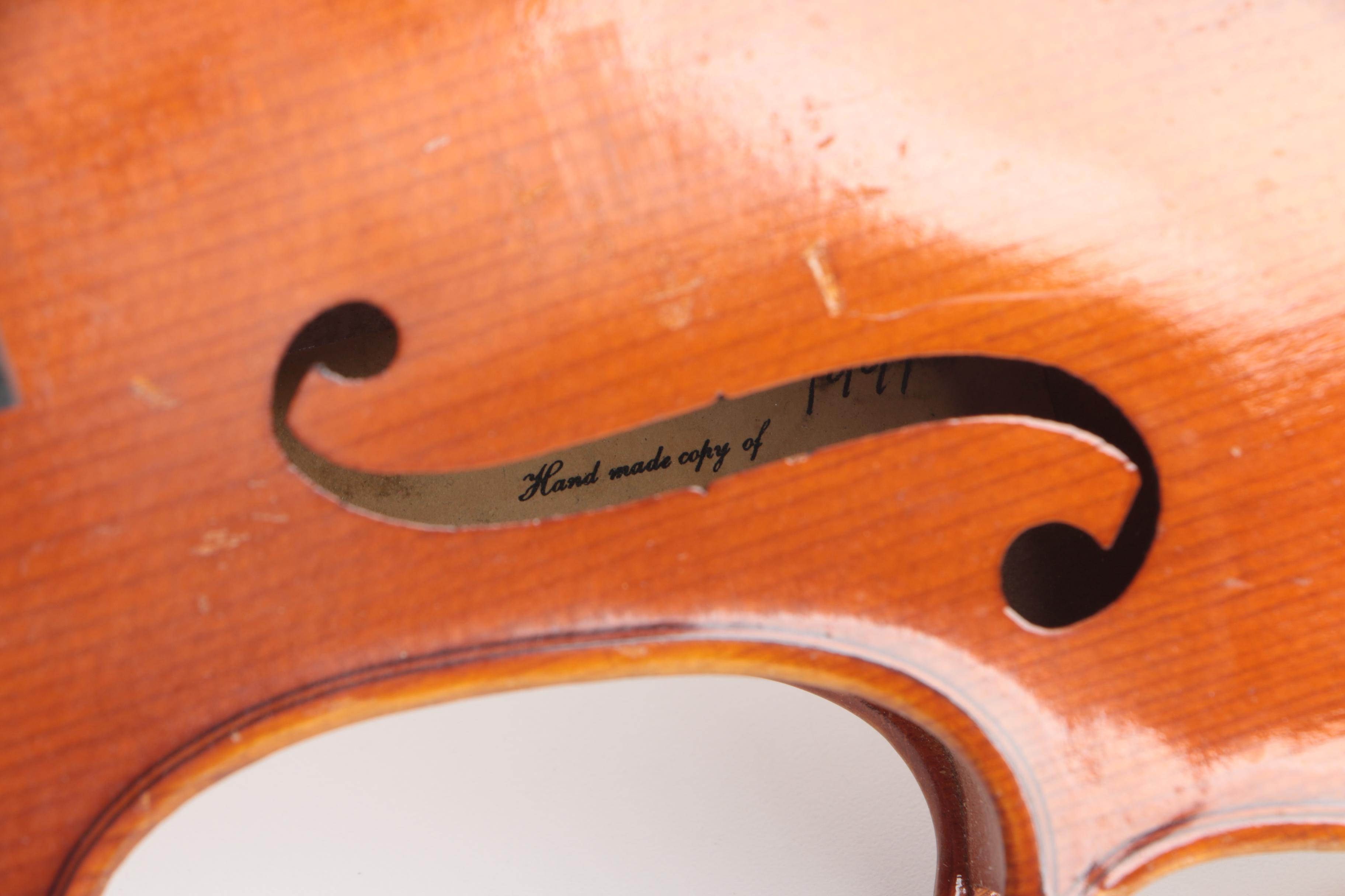 1991 A.R. Seidel Stradivarius Copy 4/4 Violin with Case and Glasser Bow