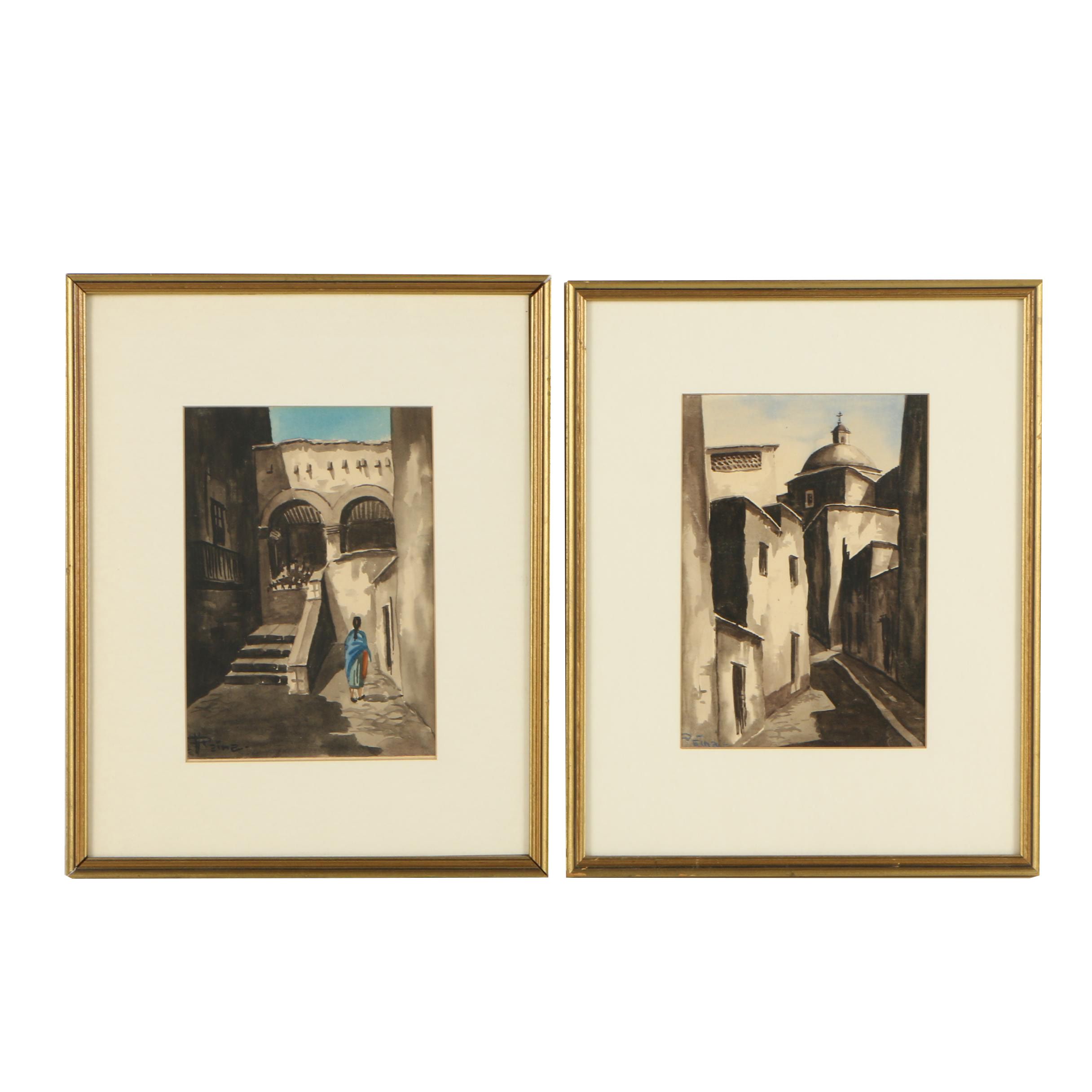 Mid 20th Century Watercolor Paintings