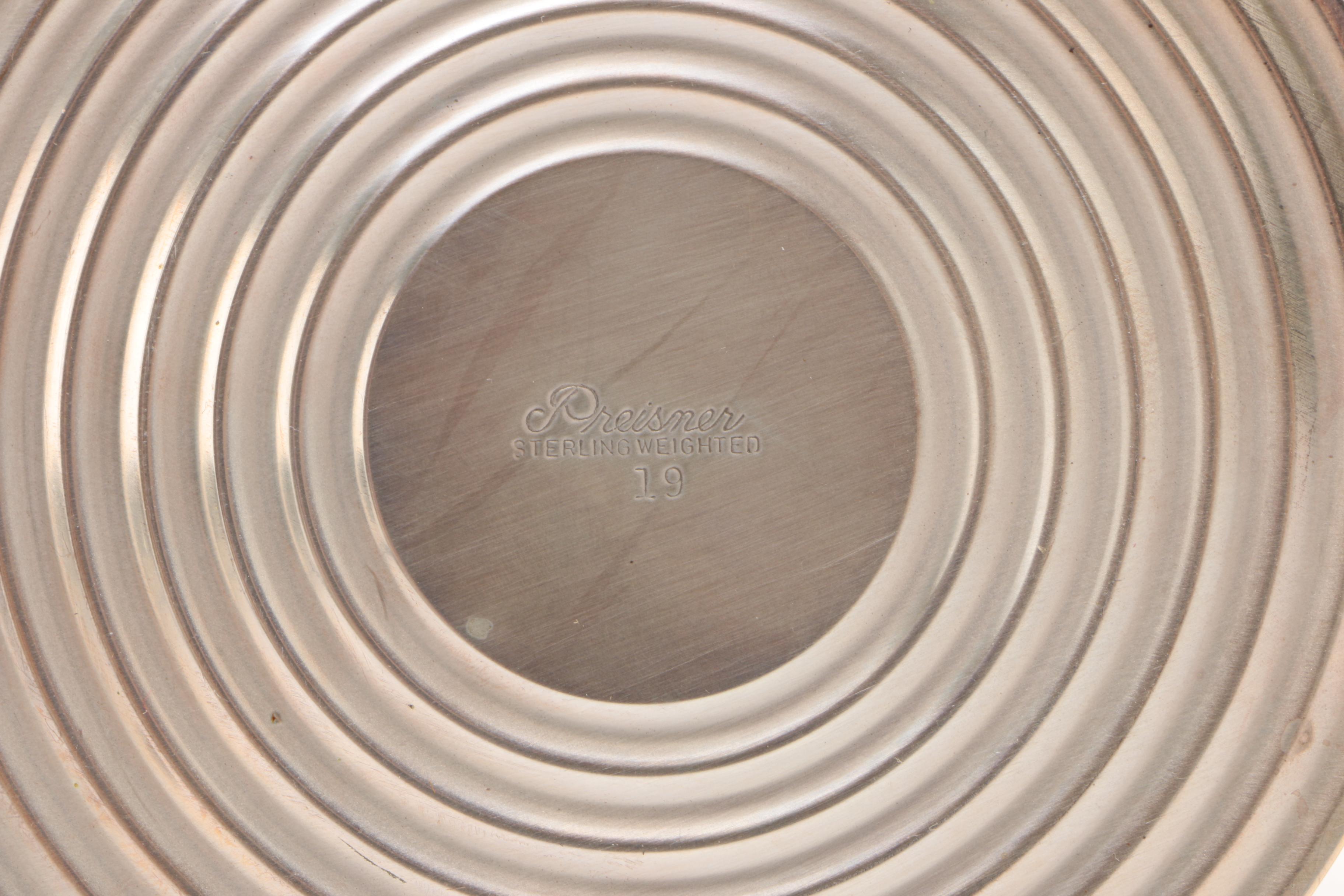 Preisner Silver Co. Weighted Sterling Candleholders with Hurricane Filters