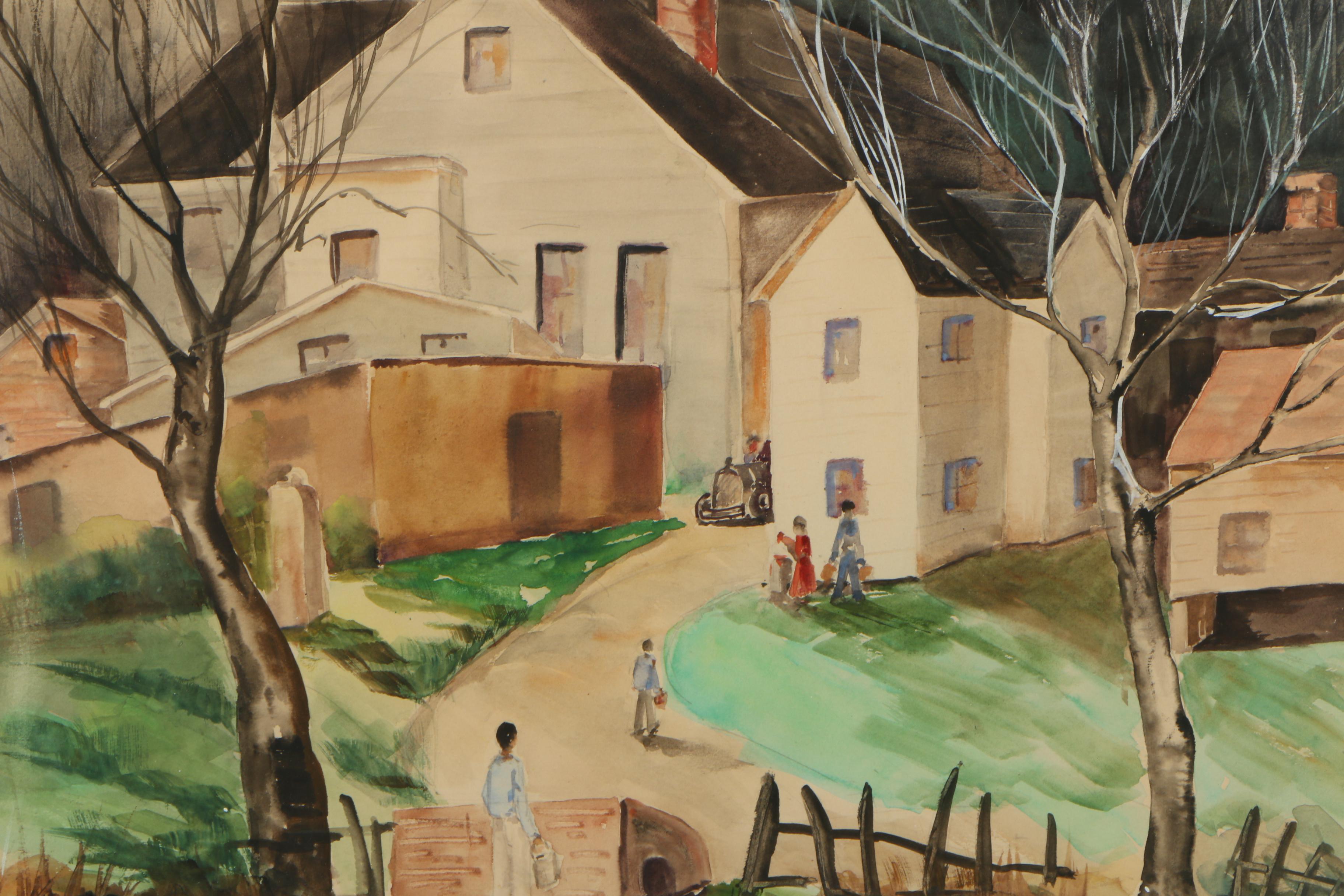 Mid to Late 20th Century Watercolor Painting