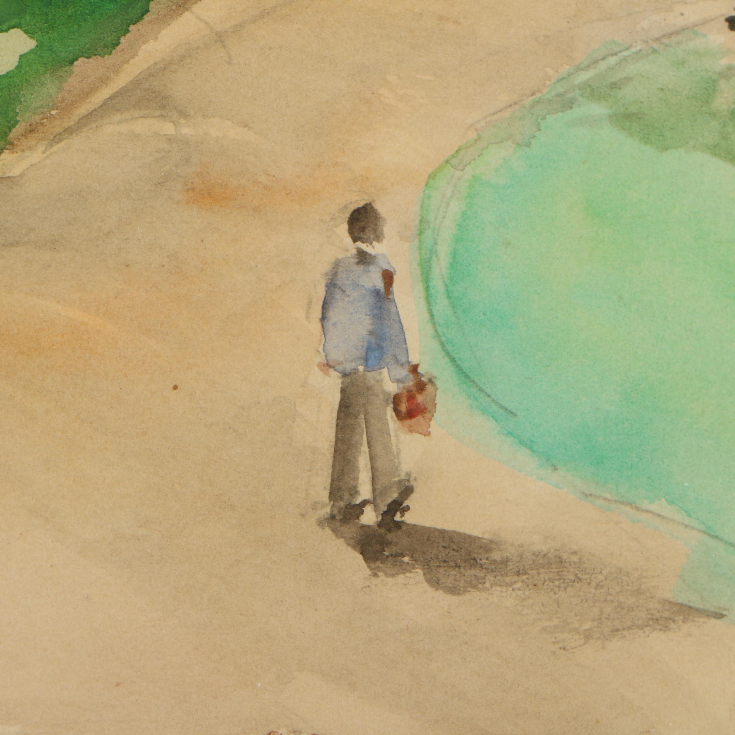 Mid to Late 20th Century Watercolor Painting